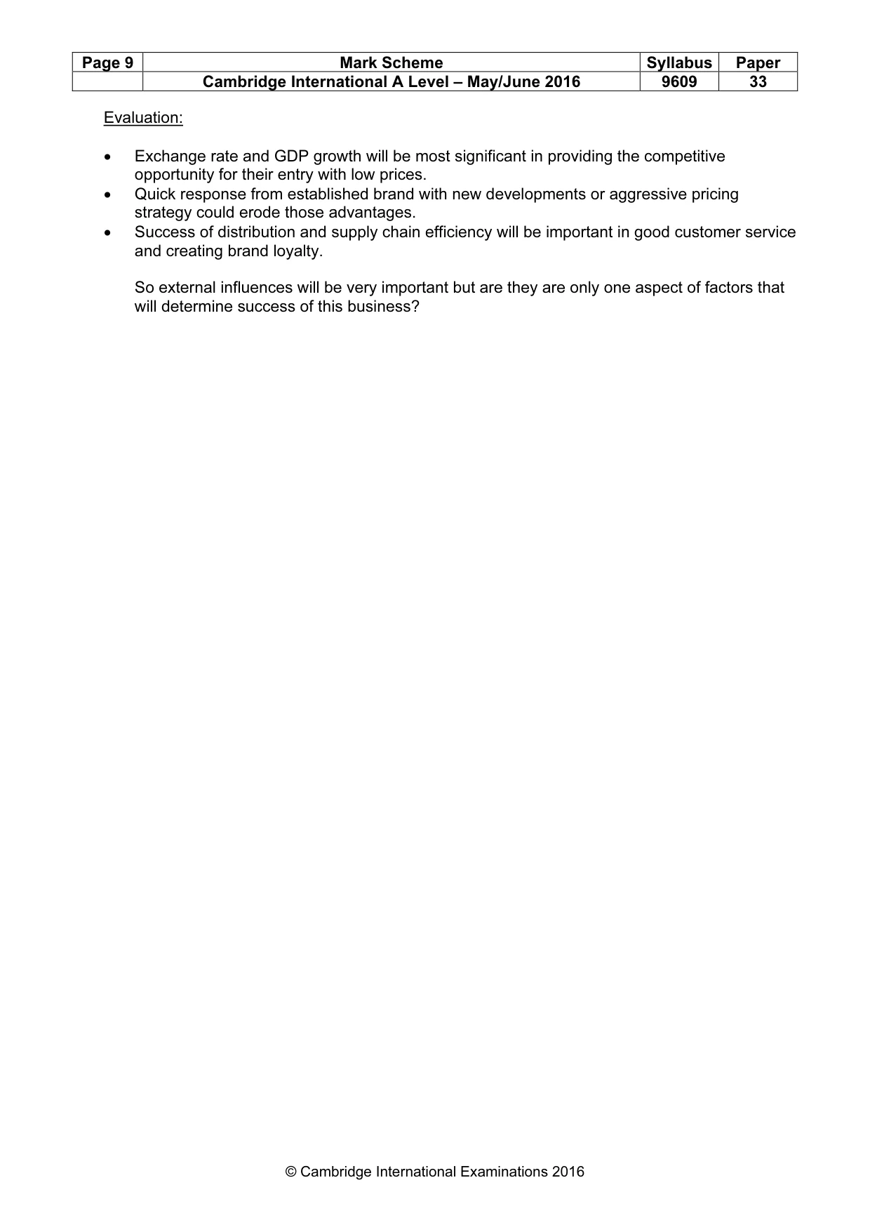 Mark scheme, page 9 of 12
