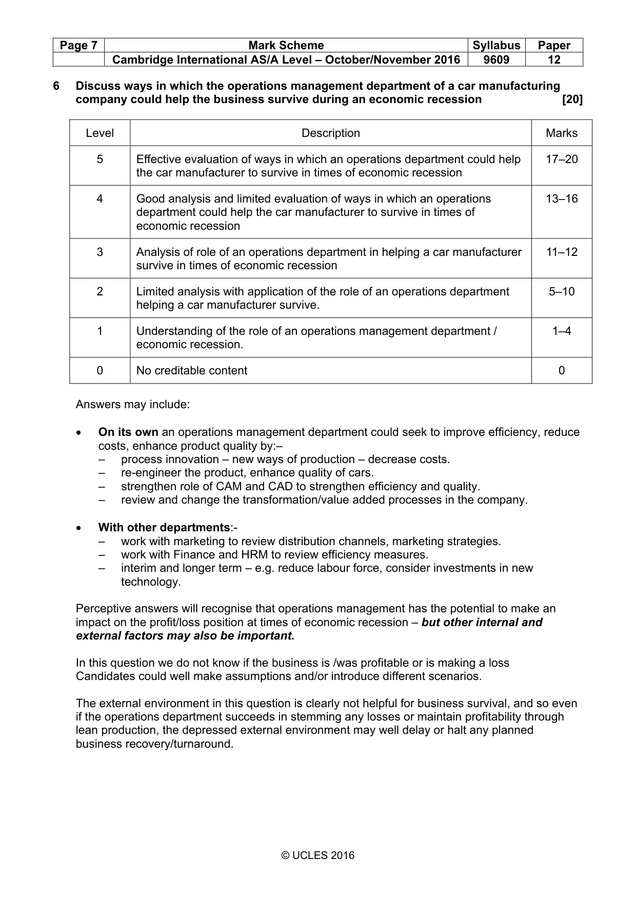 Mark scheme, page 7 of 9