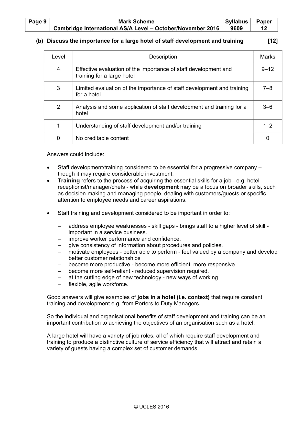 Mark scheme, page 9 of 9