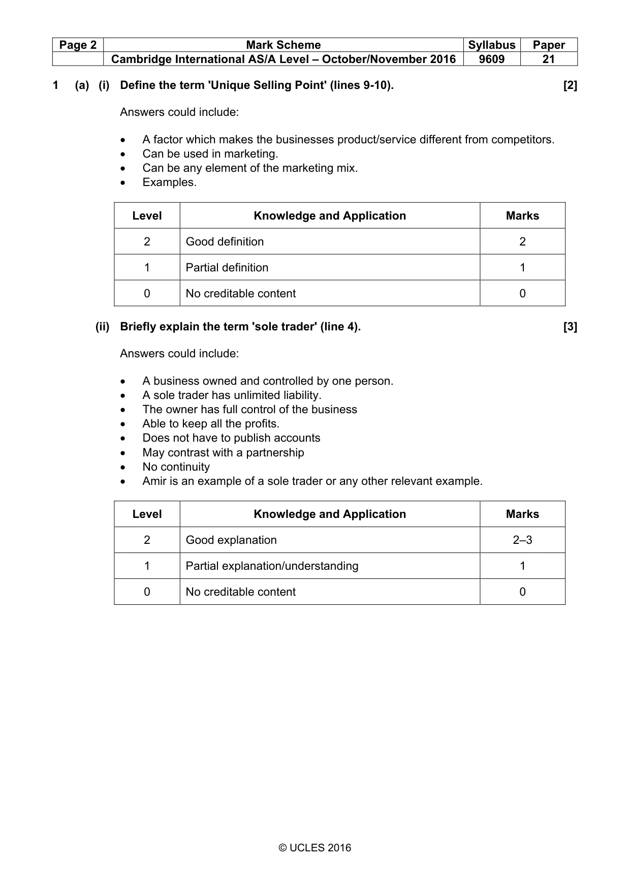 Mark scheme, page 2 of 9