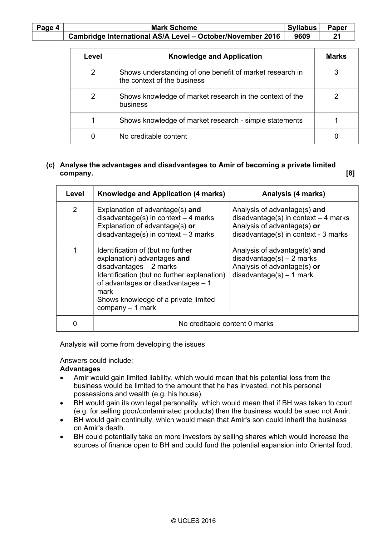 Mark scheme, page 4 of 9