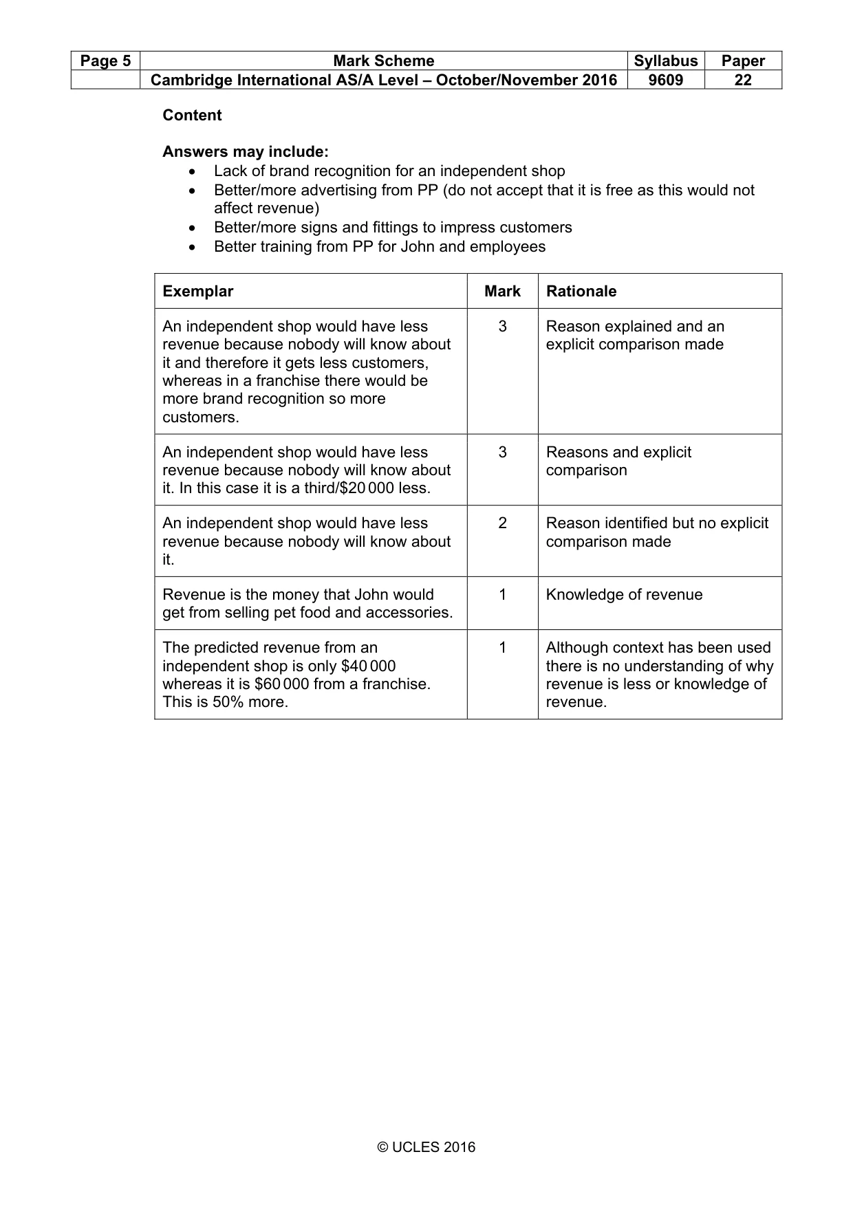 Mark scheme, page 5 of 13