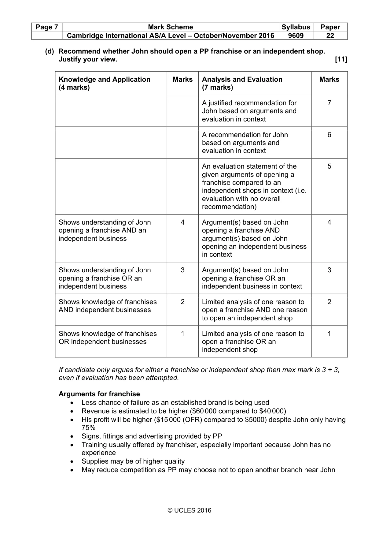 Mark scheme, page 7 of 13