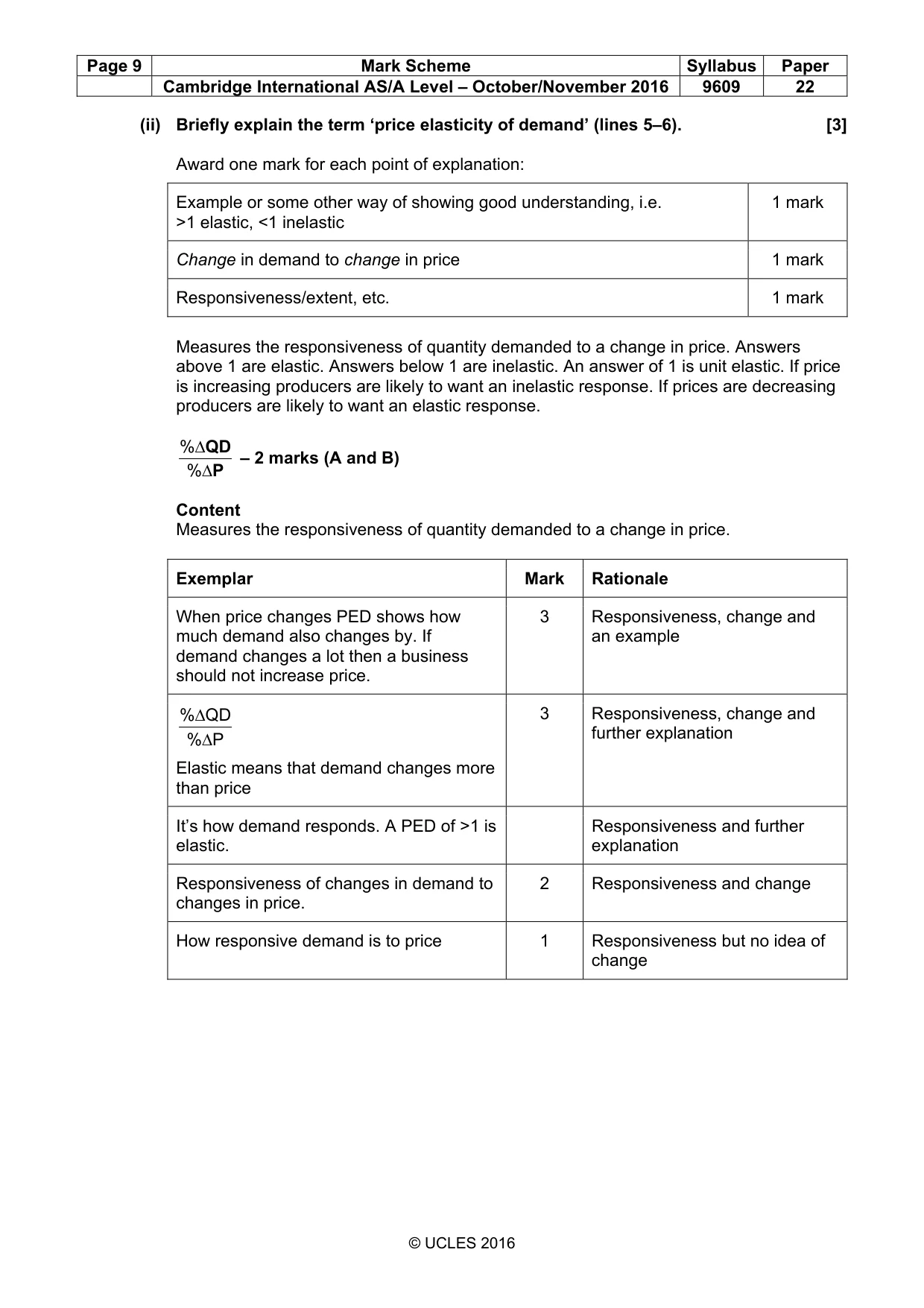 Mark scheme, page 9 of 13