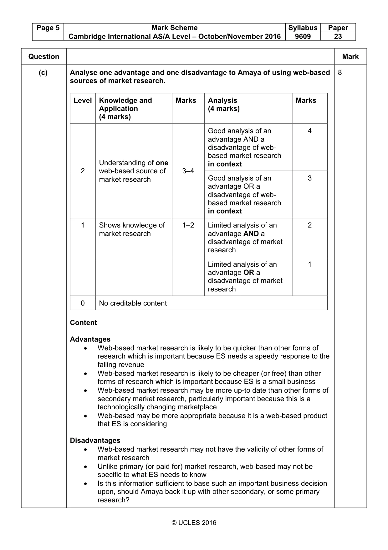 Mark scheme, page 5 of 12