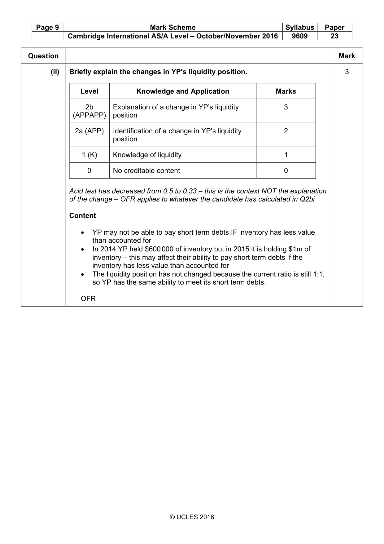 Mark scheme, page 9 of 12