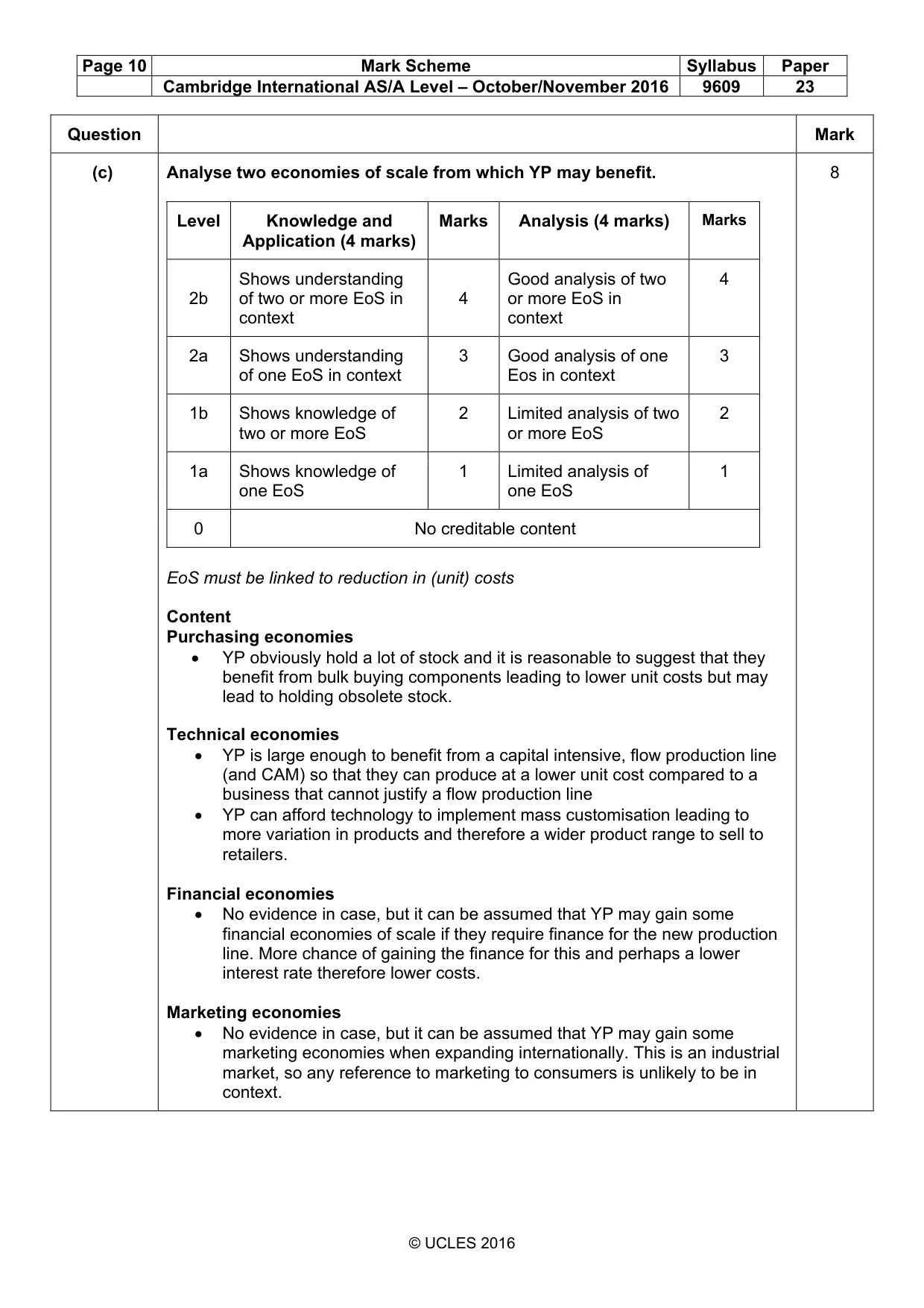 Mark scheme, page 10 of 12
