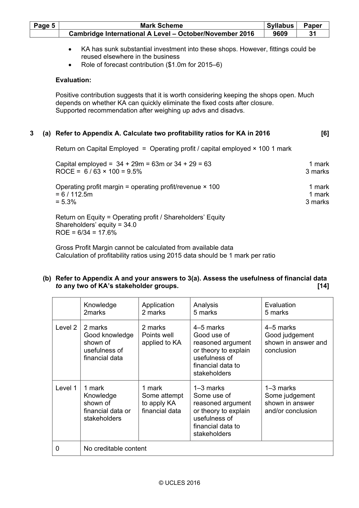 Mark scheme, page 5 of 12