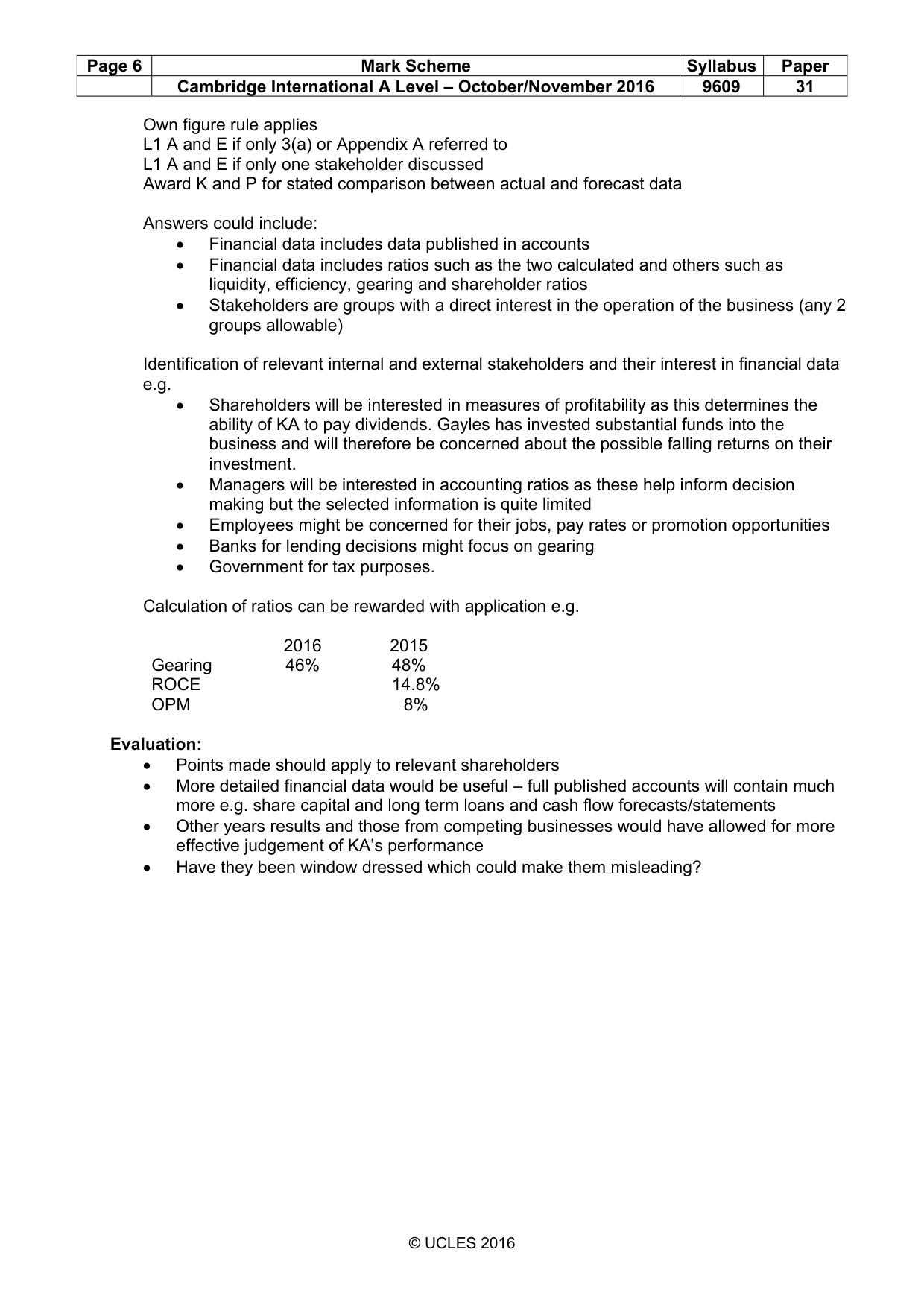 Mark scheme, page 6 of 12
