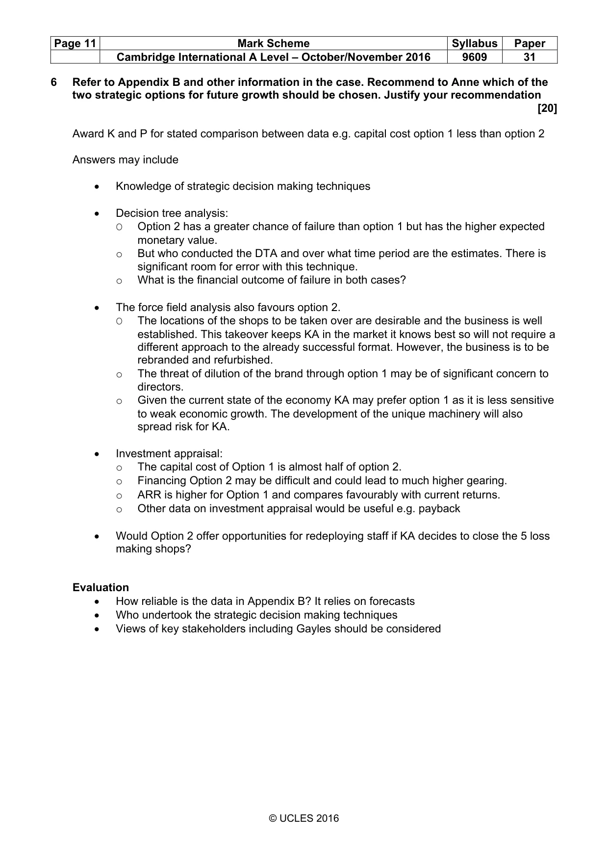 Mark scheme, page 11 of 12