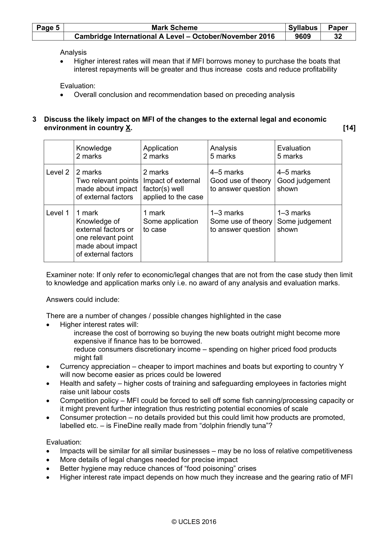 Mark scheme, page 5 of 10