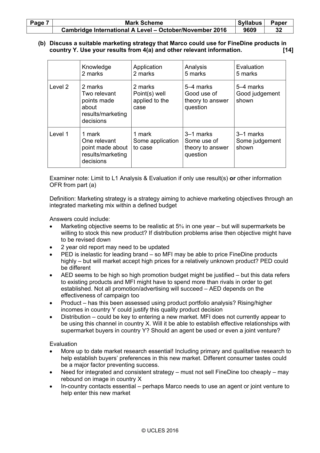 Mark scheme, page 7 of 10