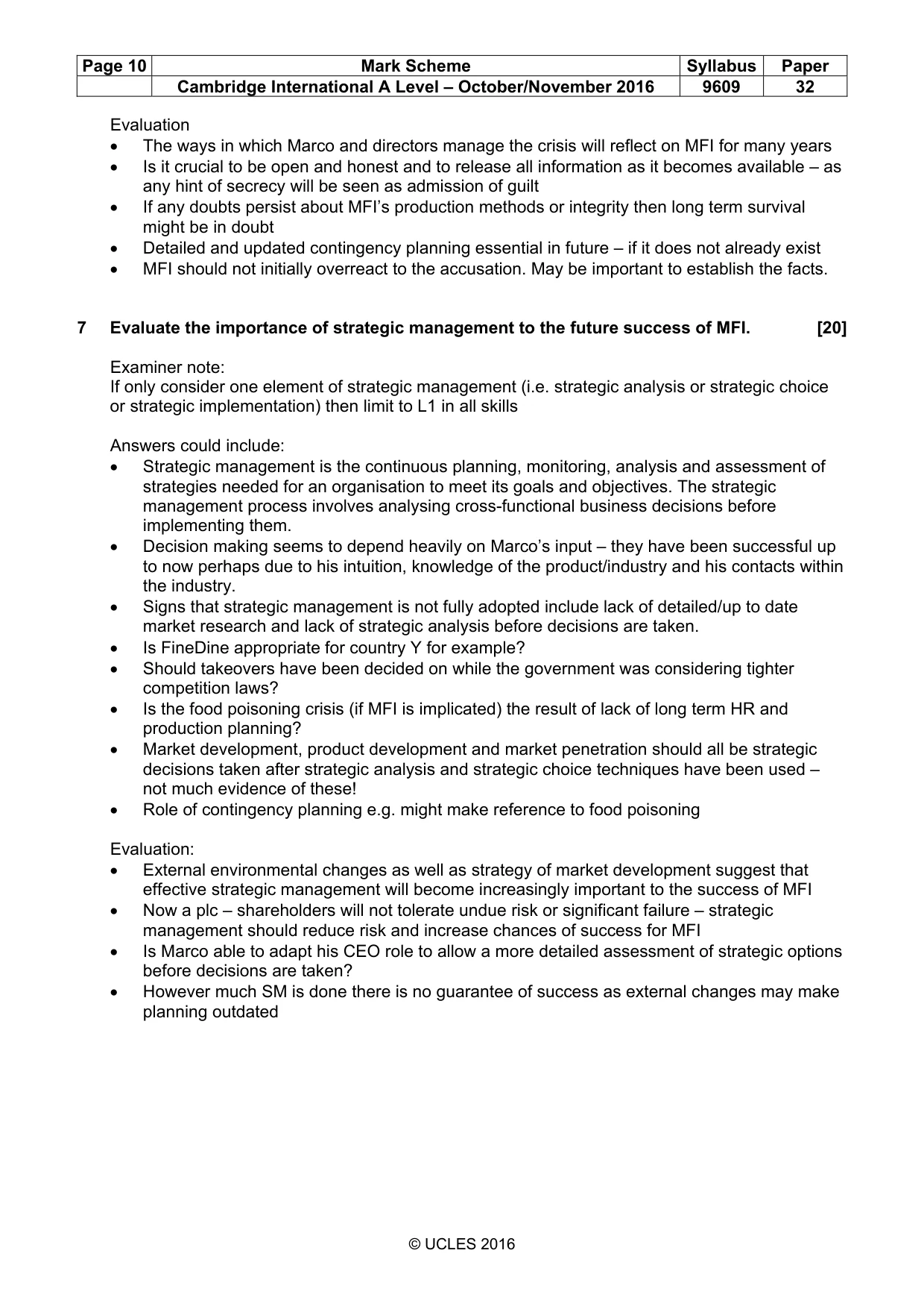 Mark scheme, page 10 of 10