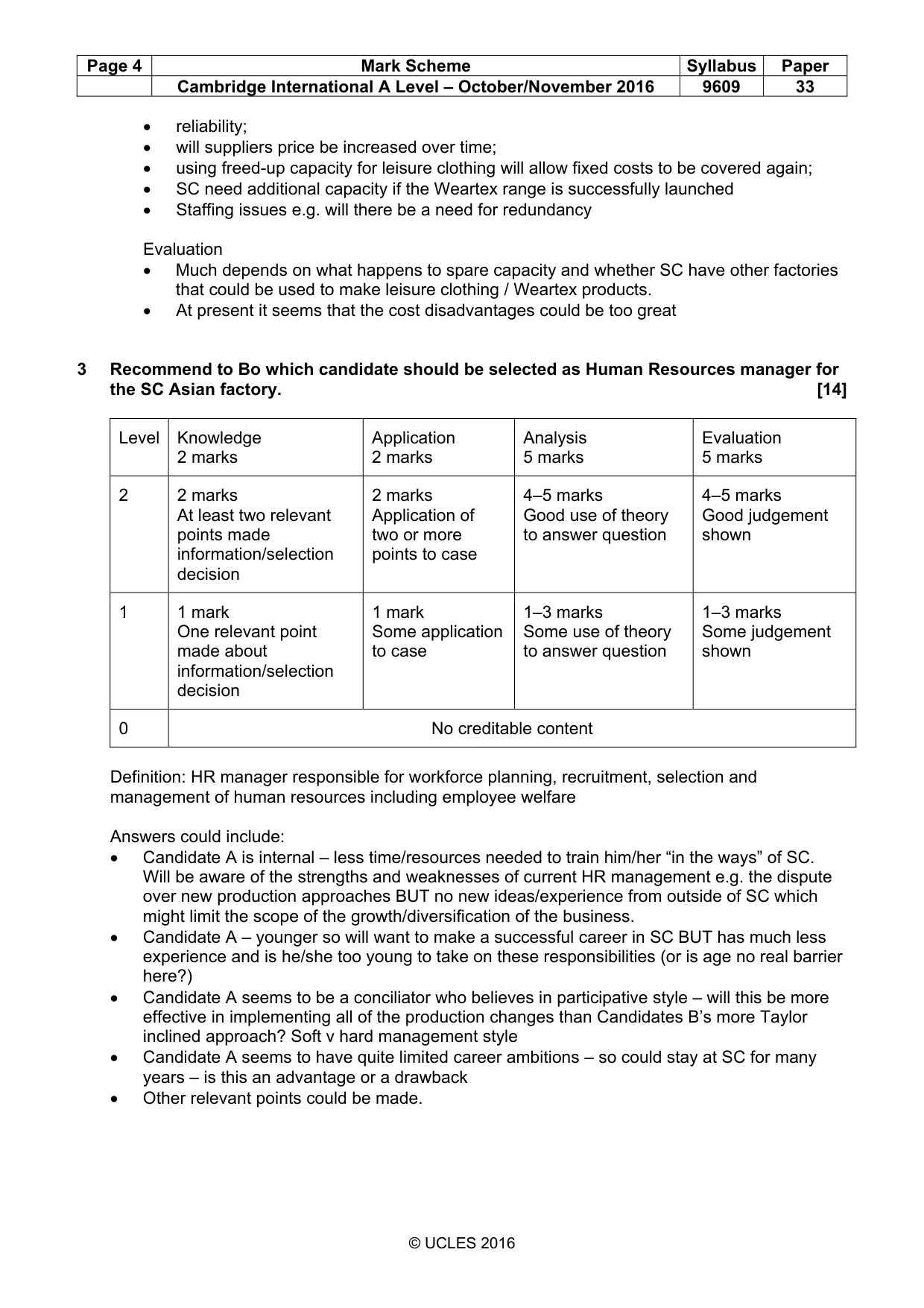 Mark scheme, page 4 of 10