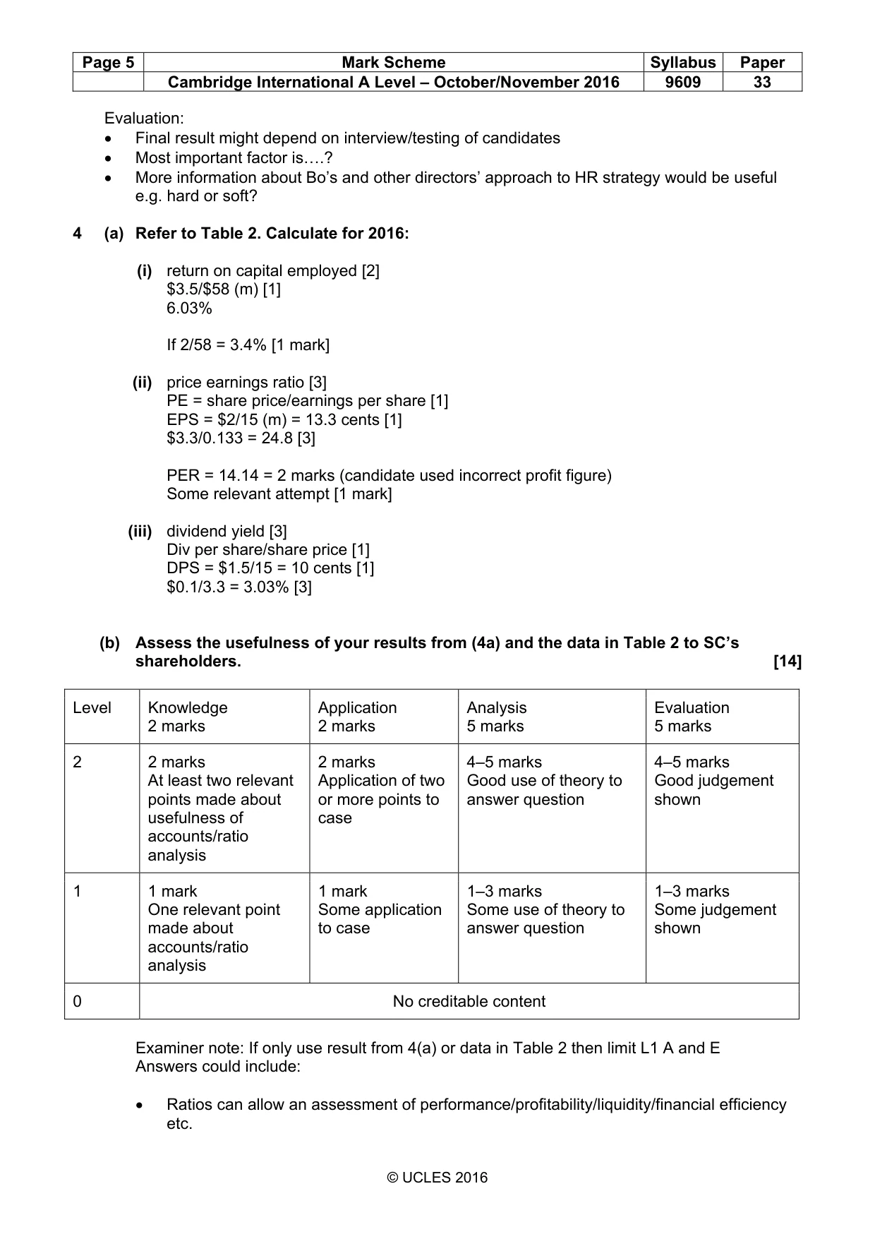 Mark scheme, page 5 of 10