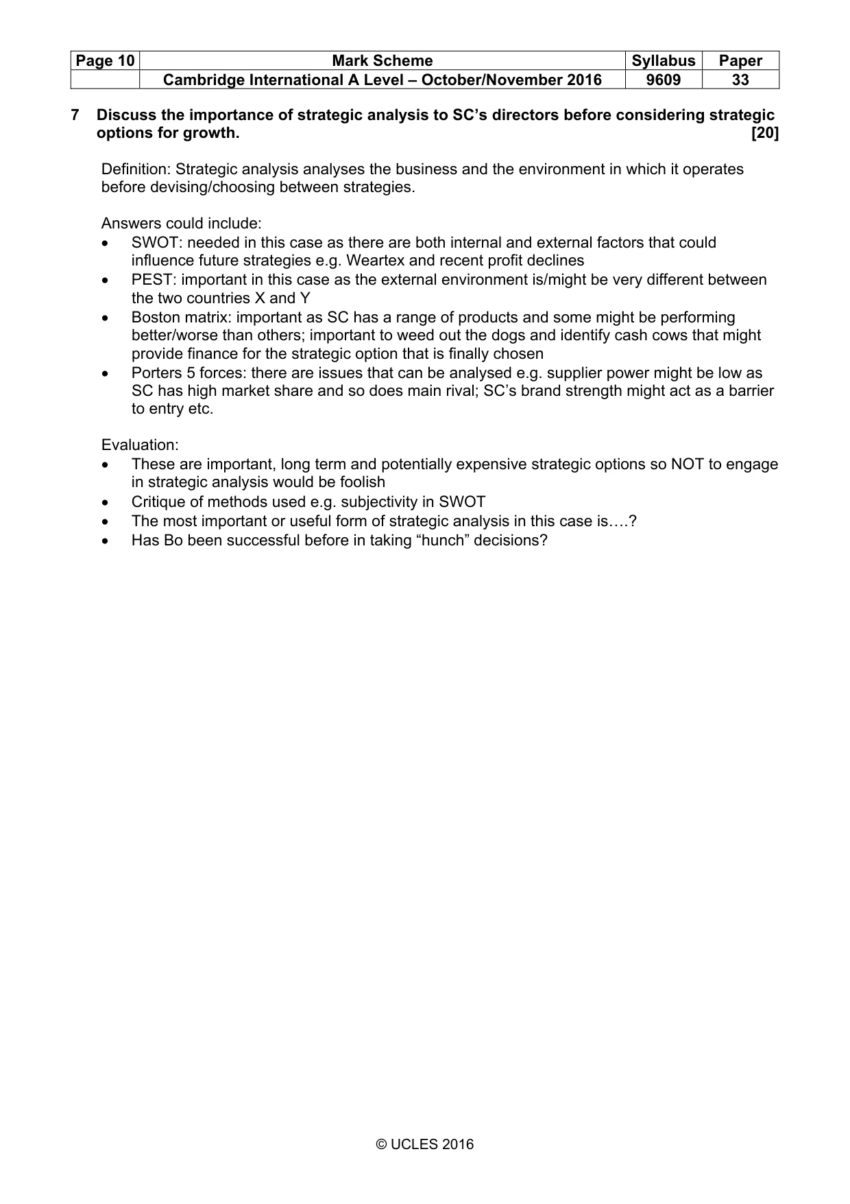 Mark scheme, page 10 of 10