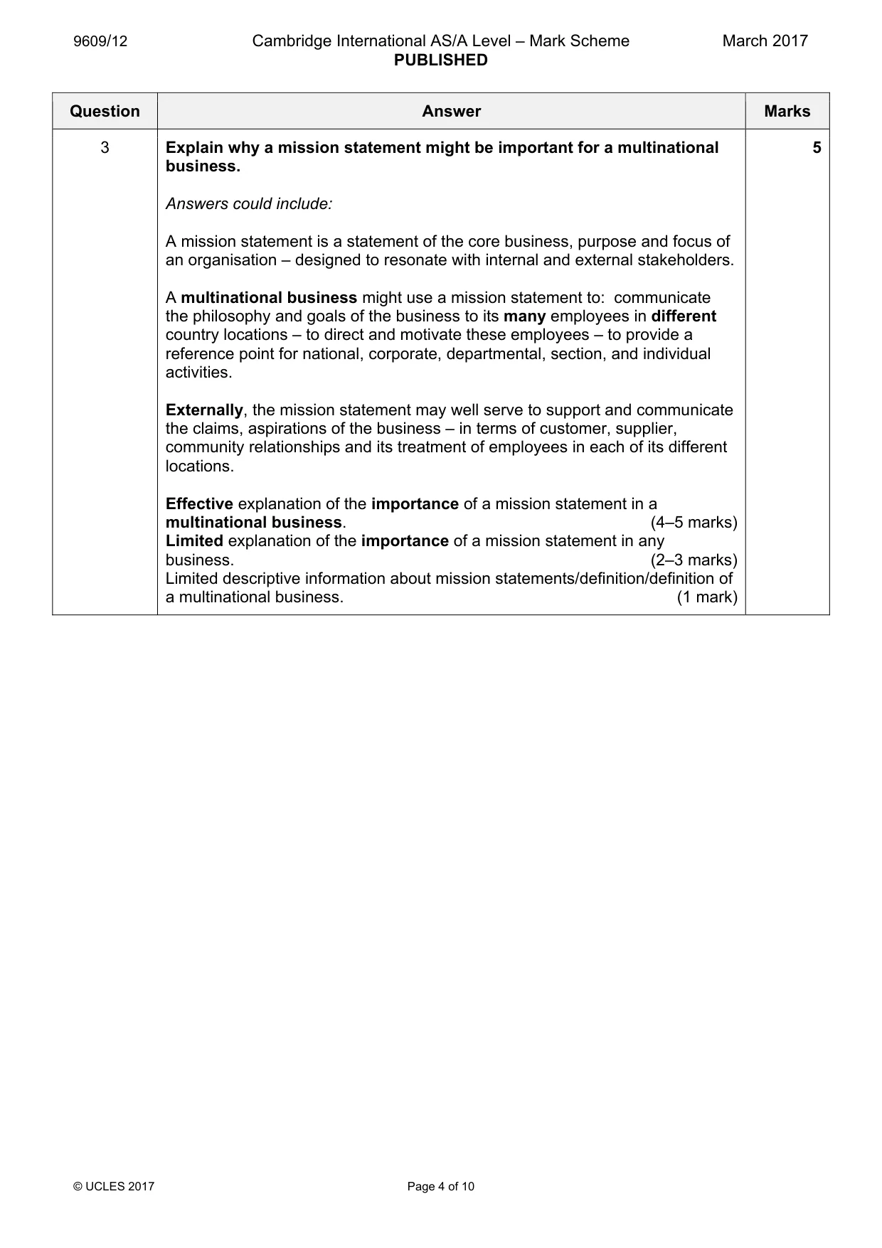 Mark scheme, page 4 of 10