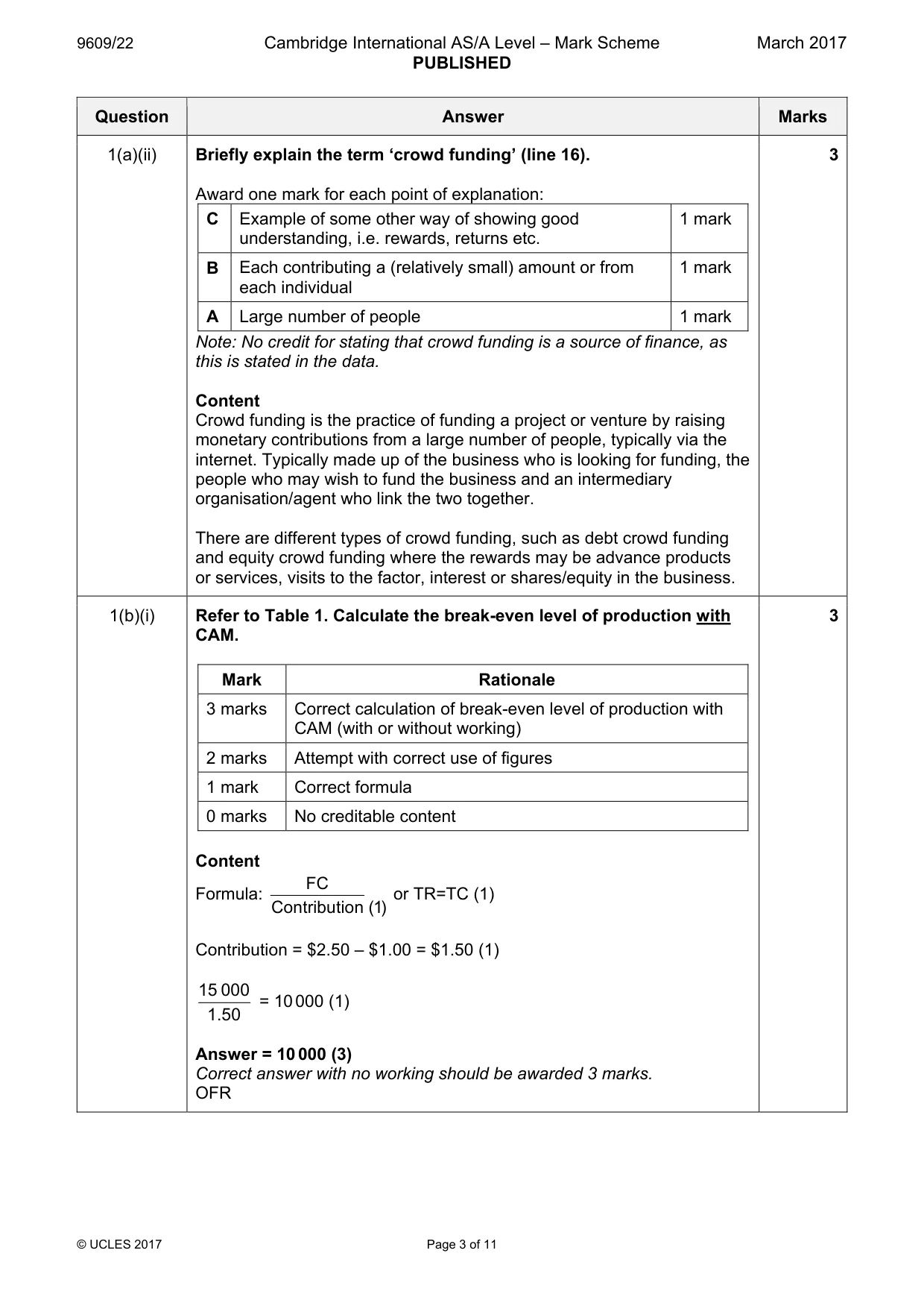 Mark scheme, page 3 of 11