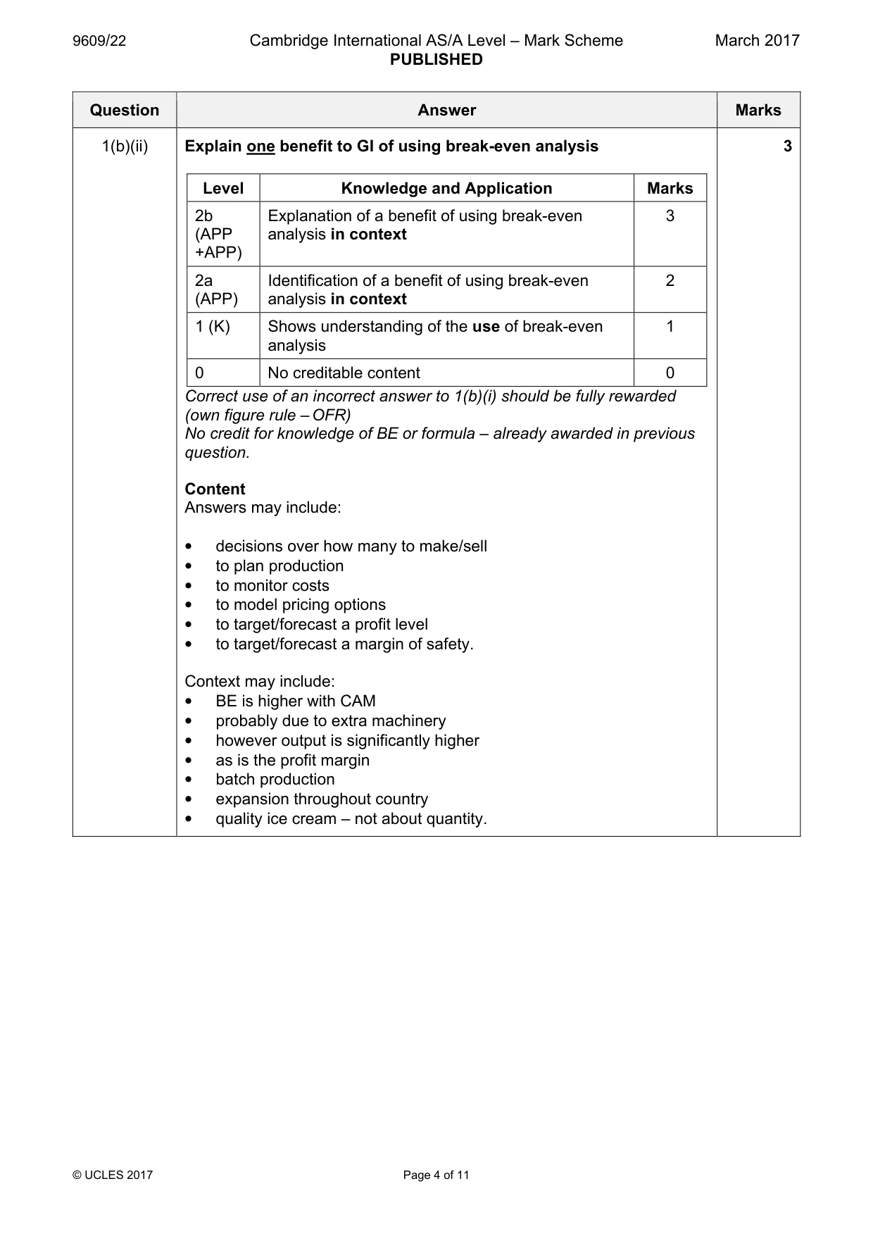 Mark scheme, page 4 of 11