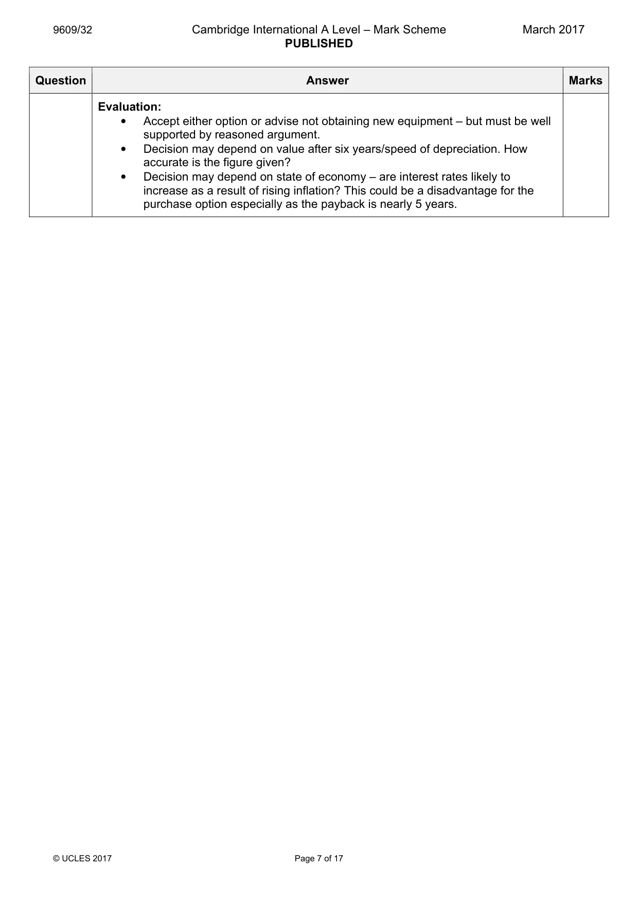 Mark scheme, page 7 of 17