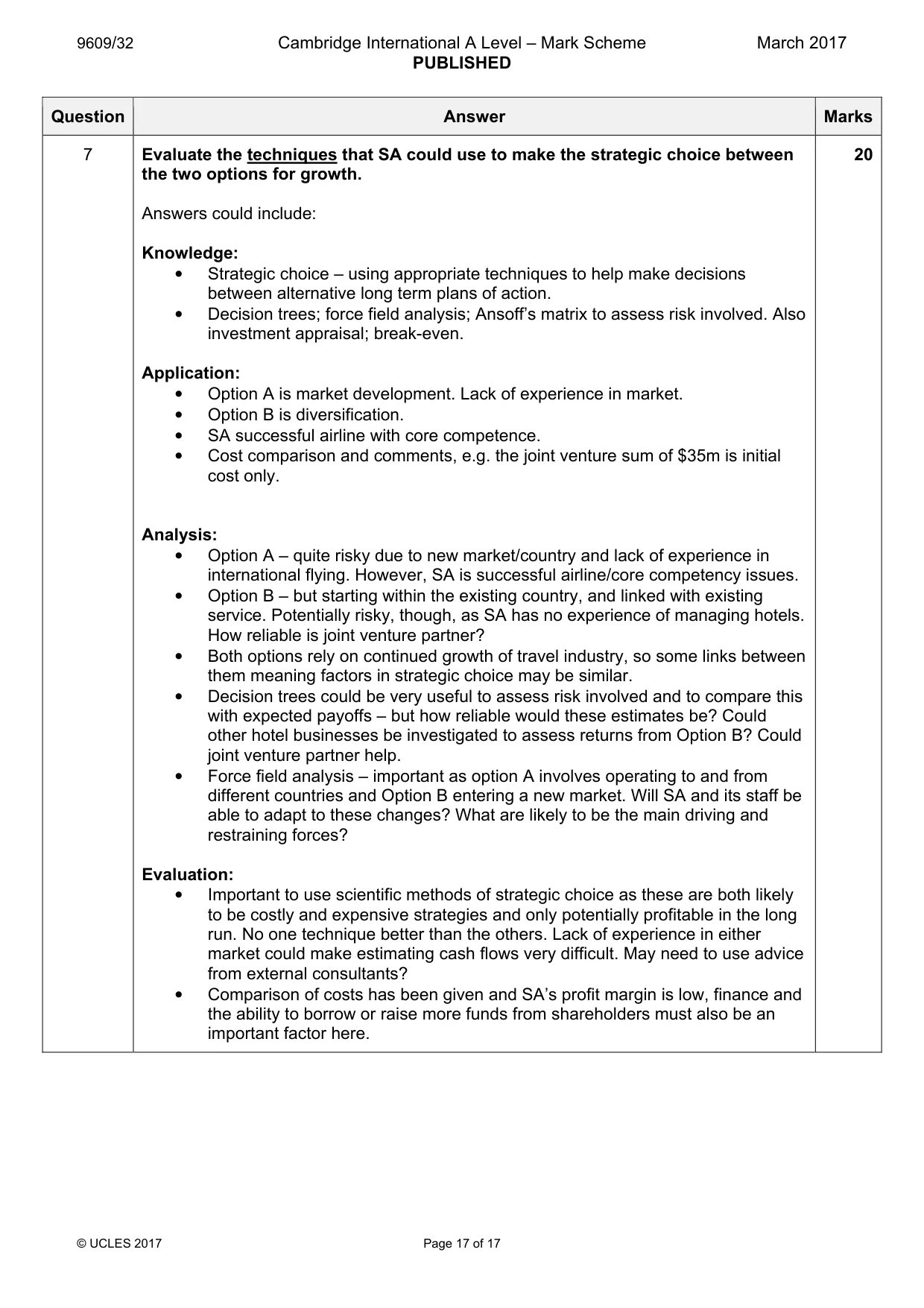 Mark scheme, page 17 of 17
