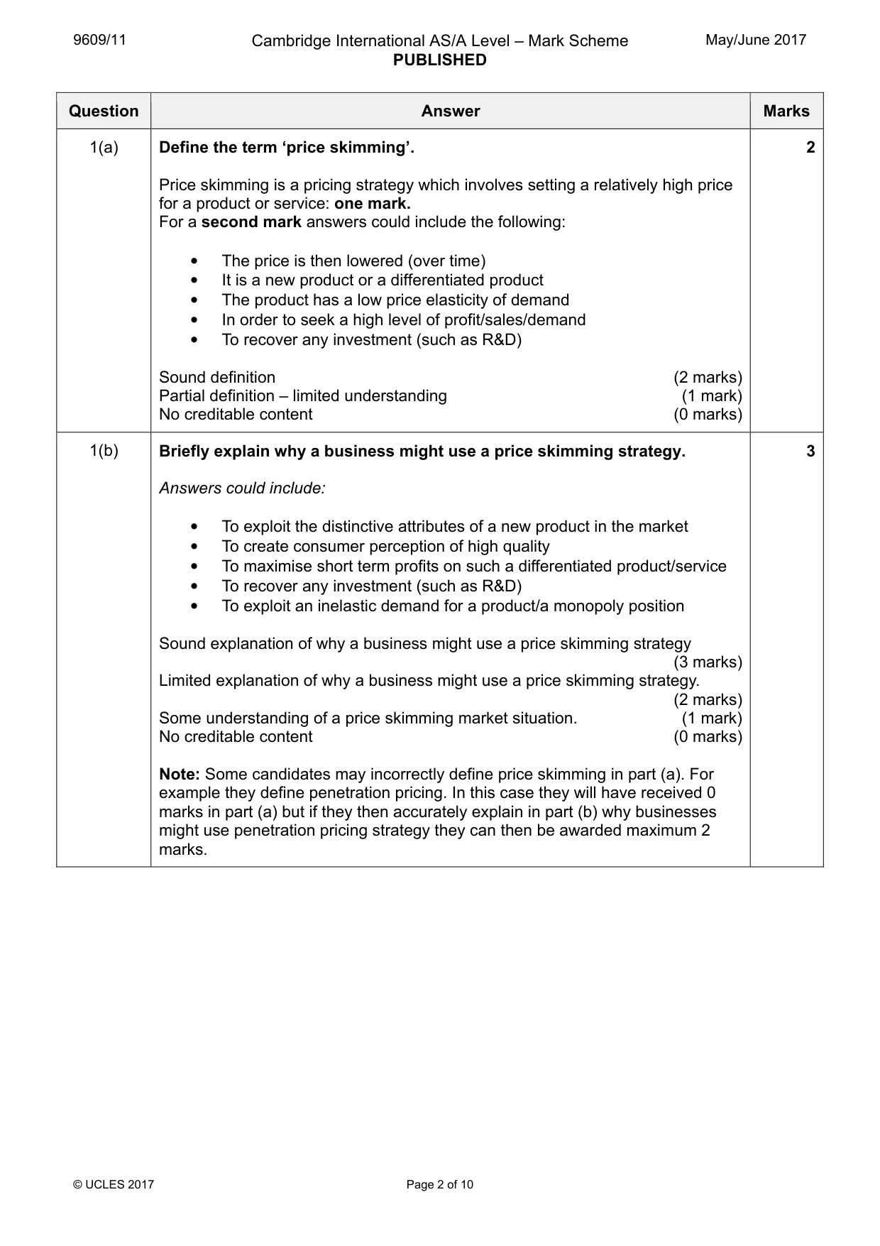 Mark scheme, page 2 of 10