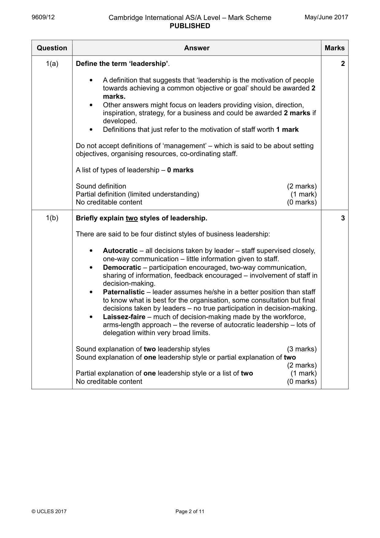 Mark scheme, page 2 of 11