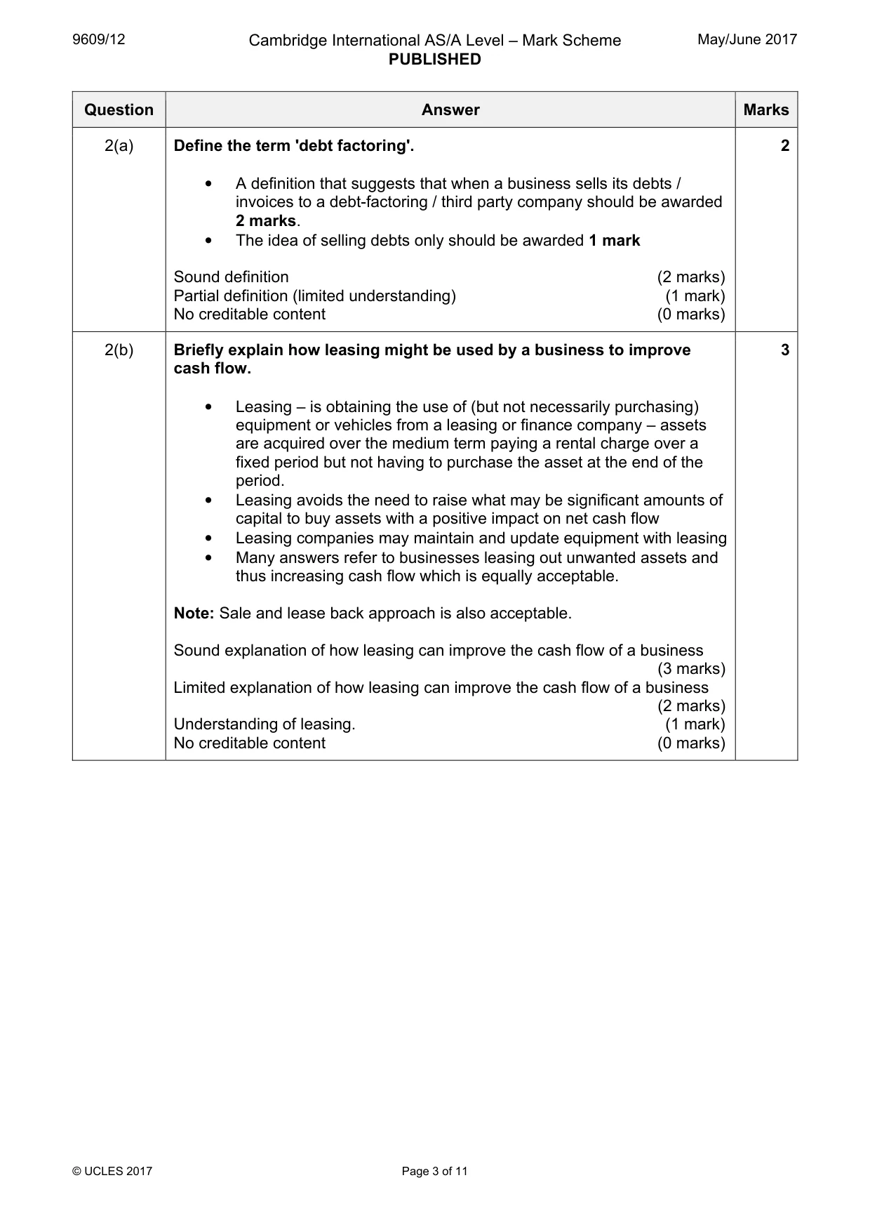 Mark scheme, page 3 of 11