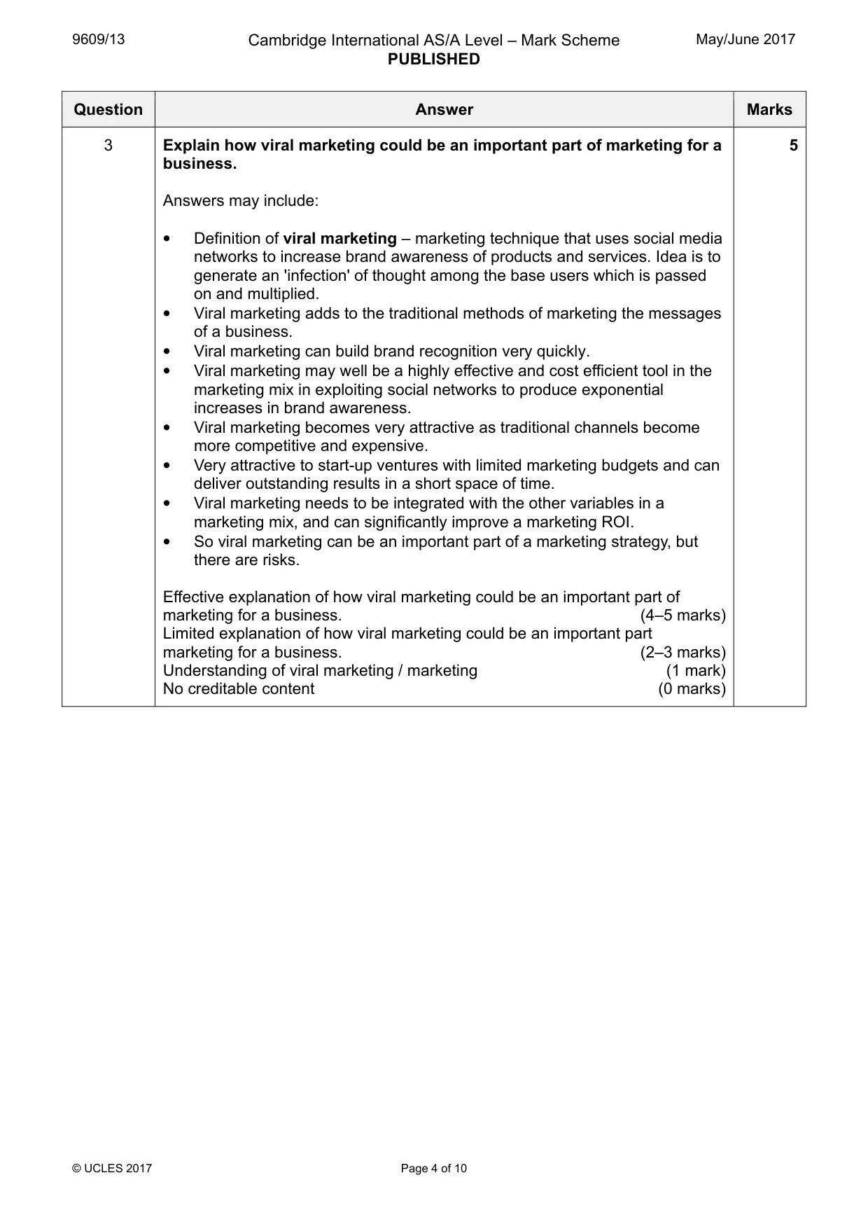 Mark scheme, page 4 of 10