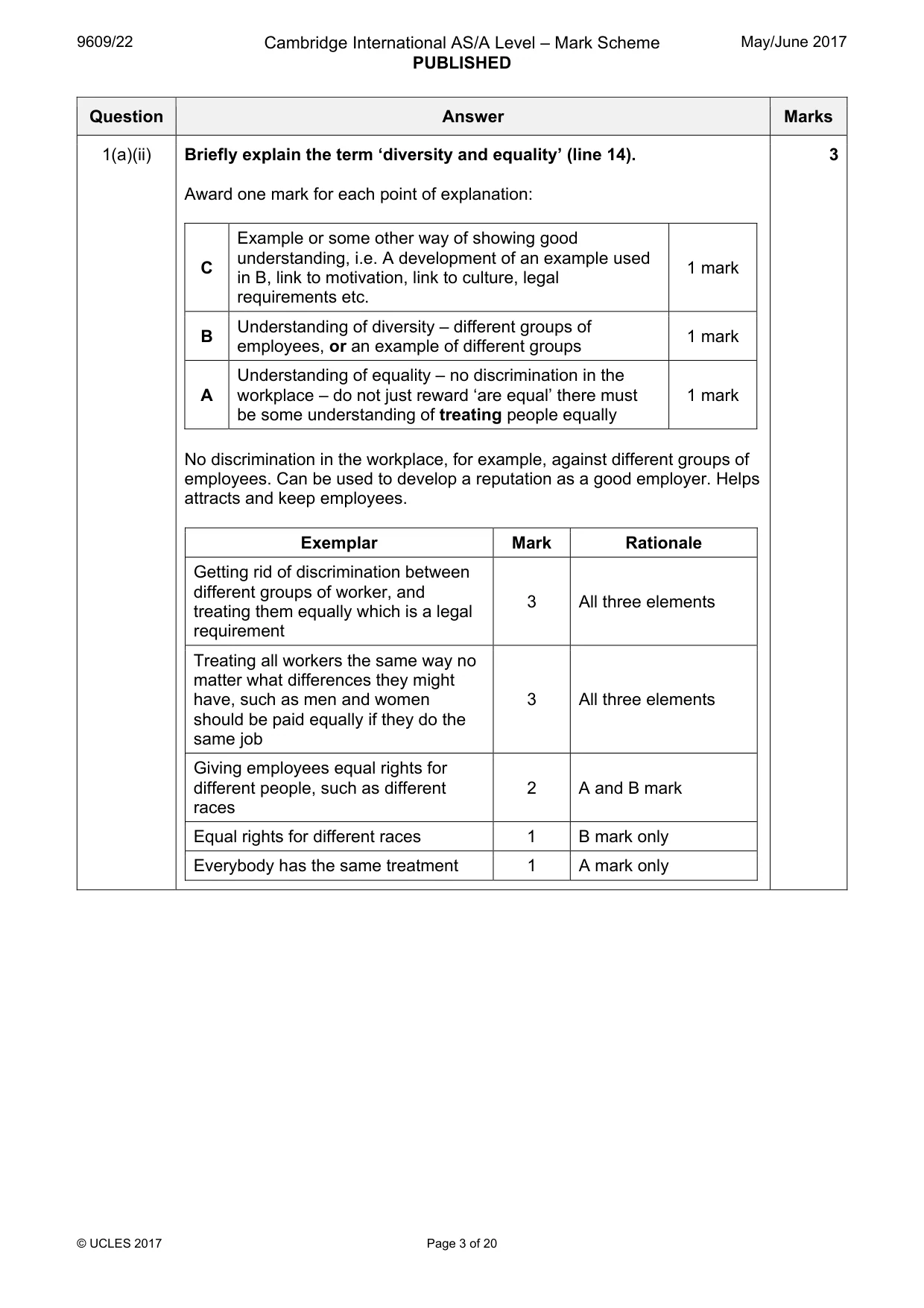 Mark scheme, page 3 of 20