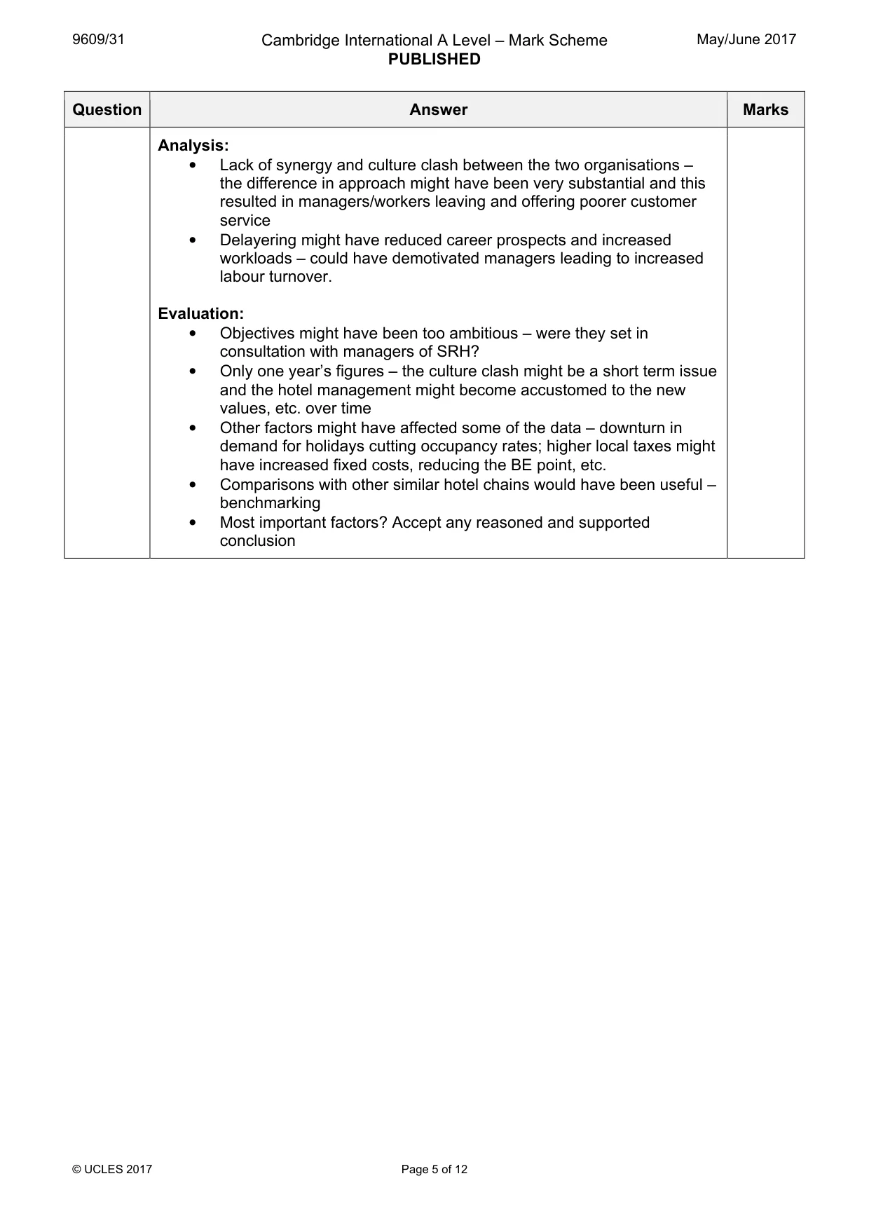 Mark scheme, page 5 of 12