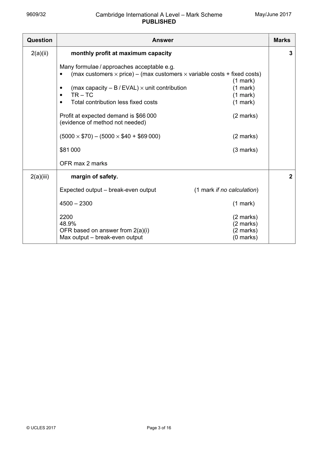 Mark scheme, page 3 of 16