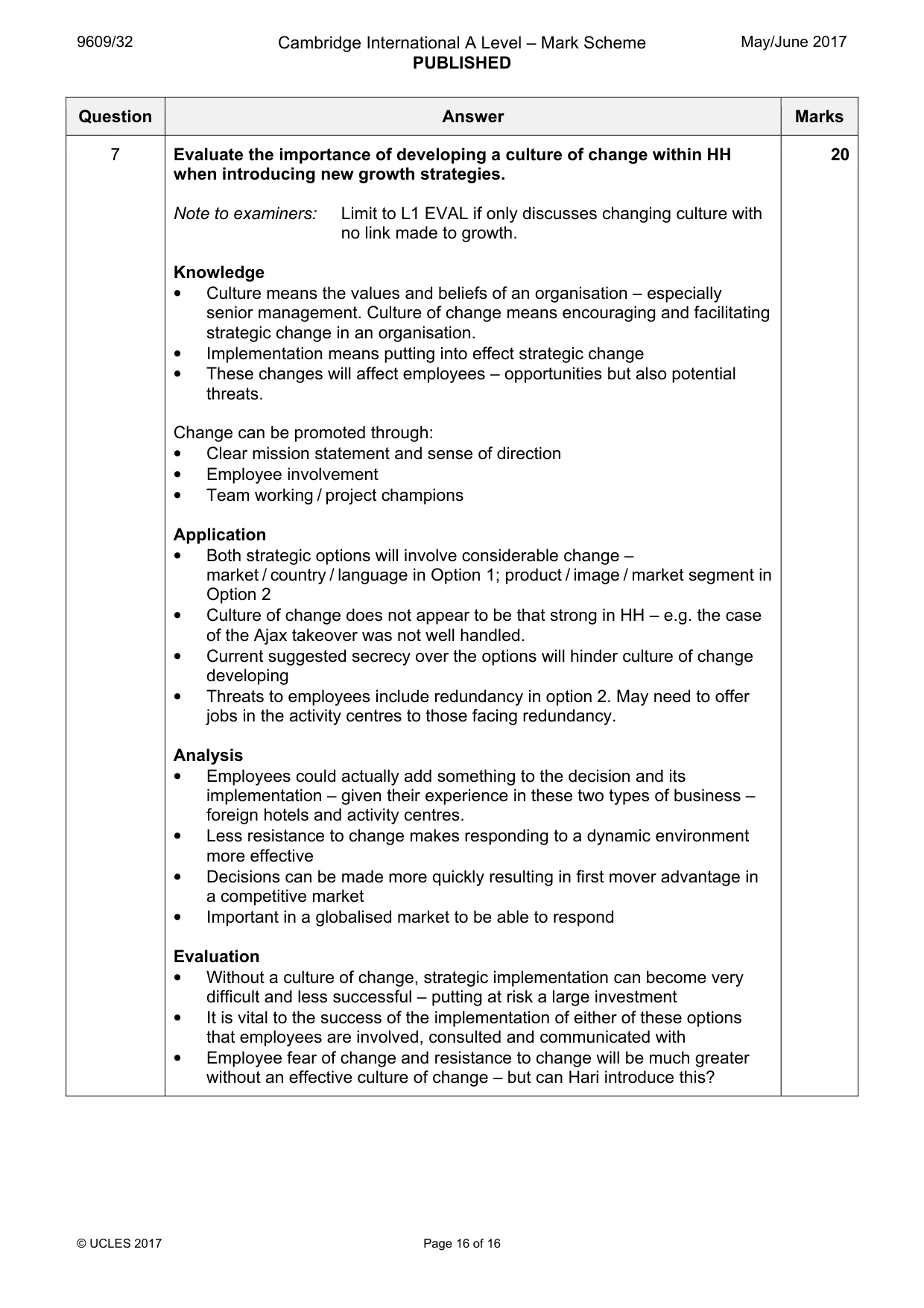 Mark scheme, page 16 of 16