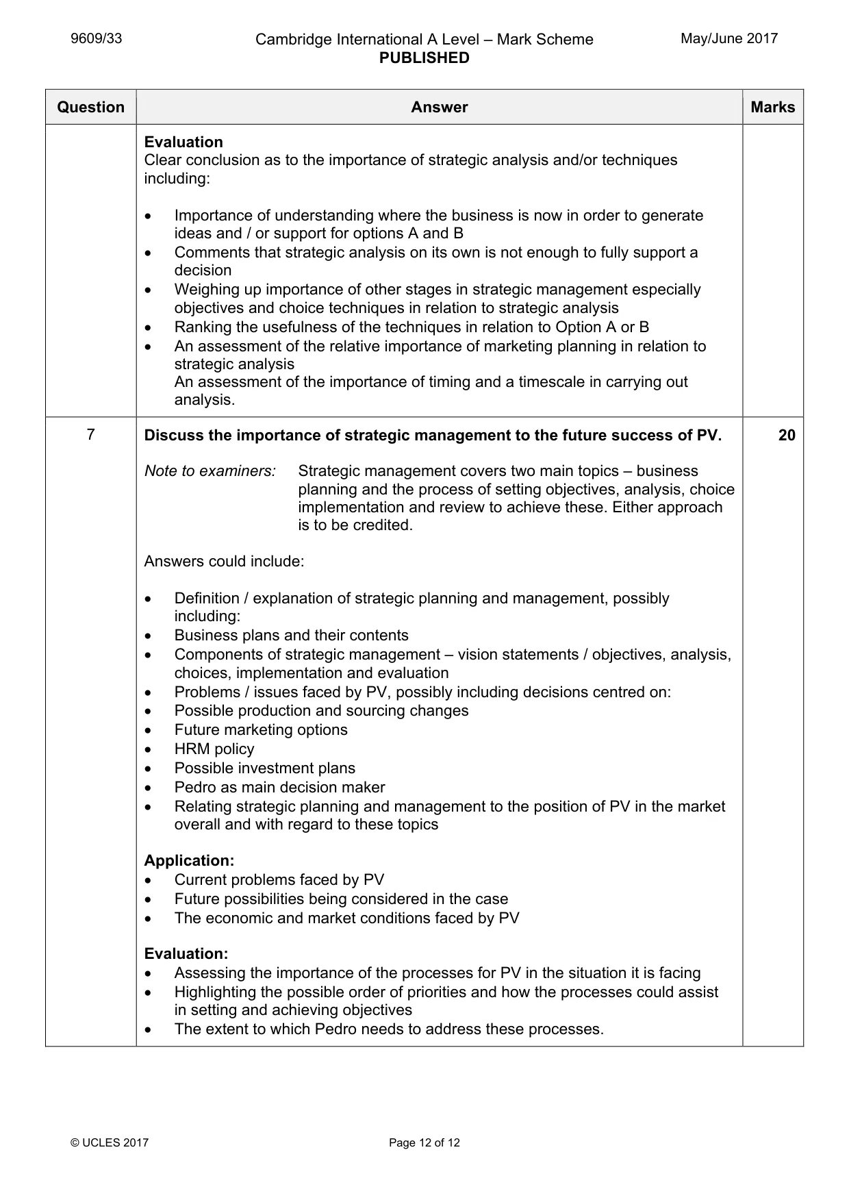 Mark scheme, page 12 of 12