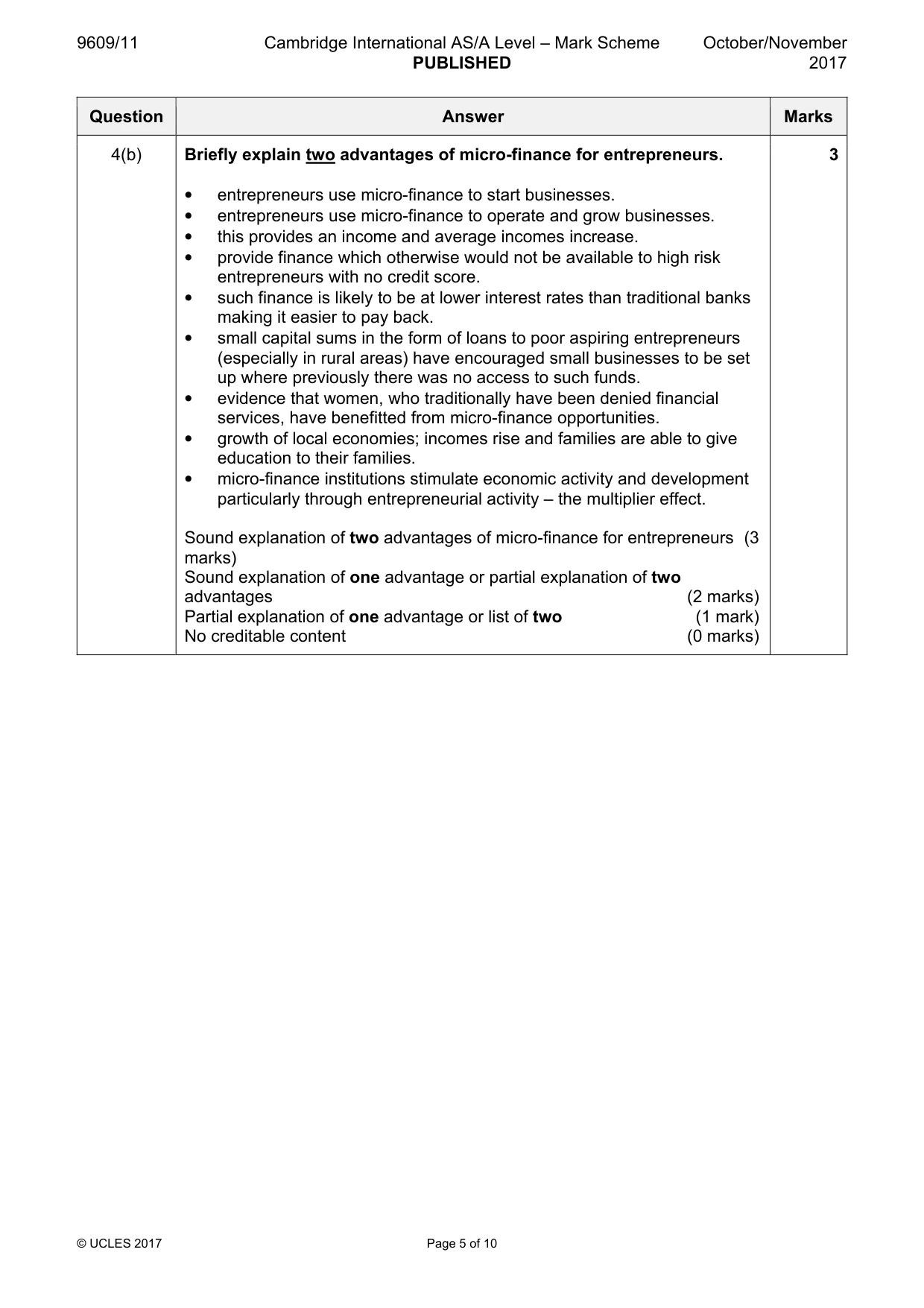 Mark scheme, page 5 of 10