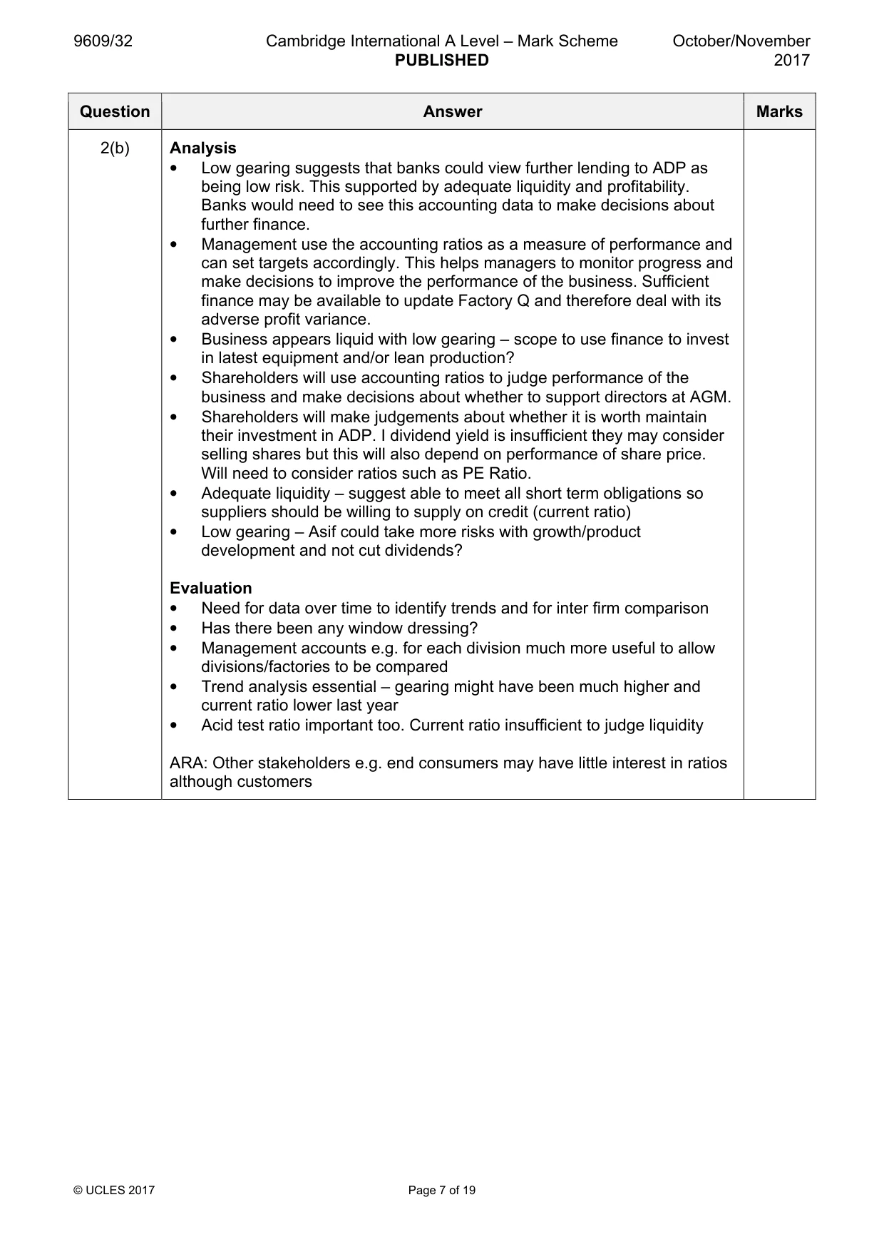 Mark scheme, page 7 of 19