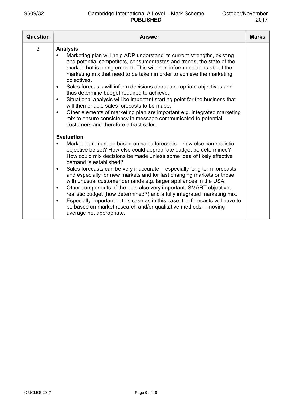 Mark scheme, page 9 of 19