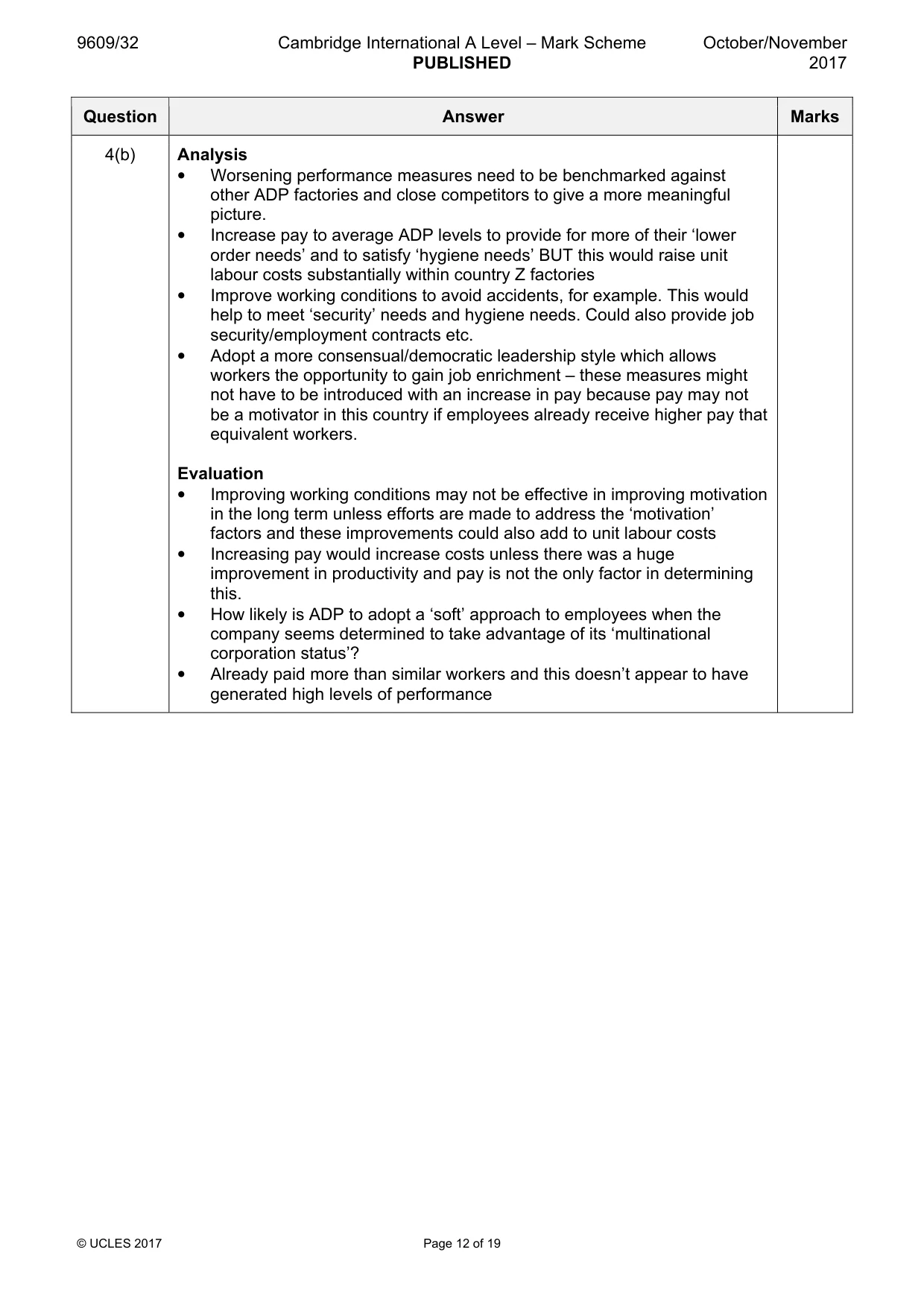 Mark scheme, page 12 of 19