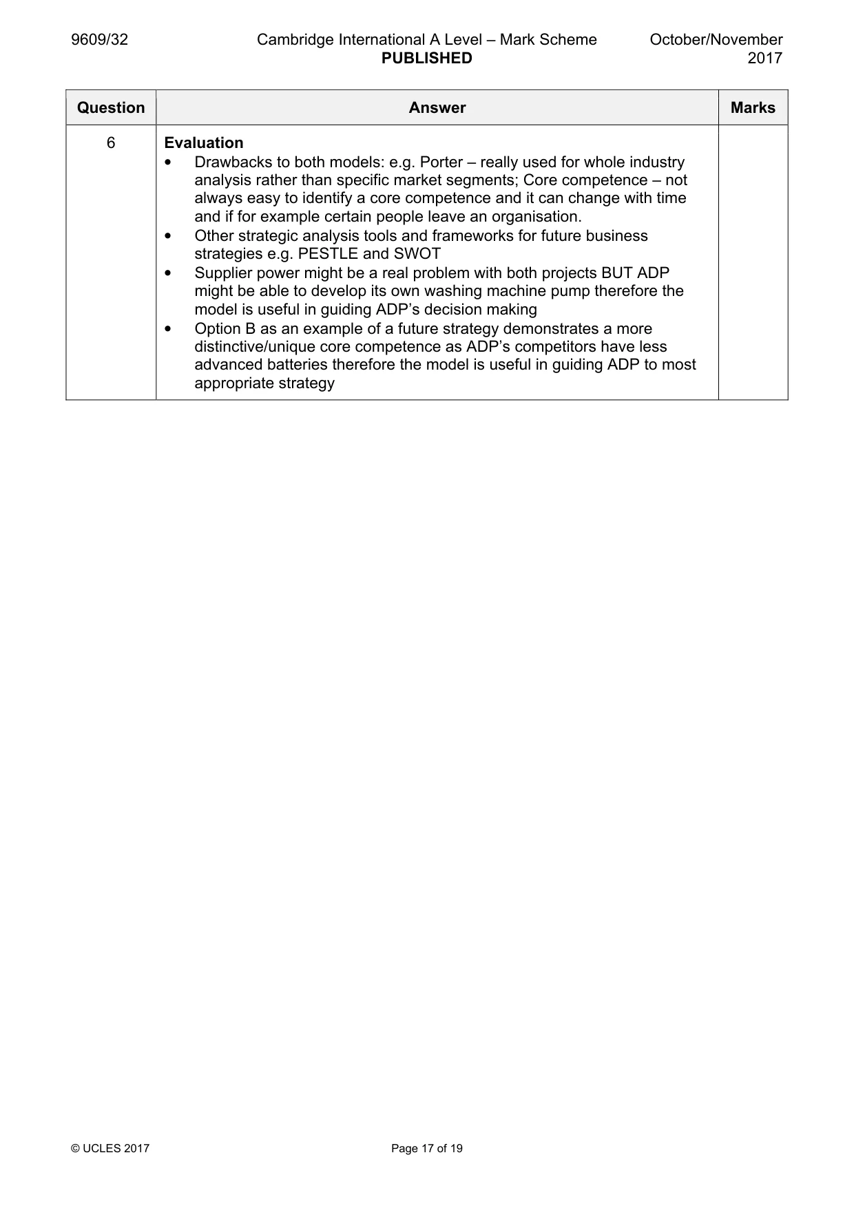 Mark scheme, page 17 of 19
