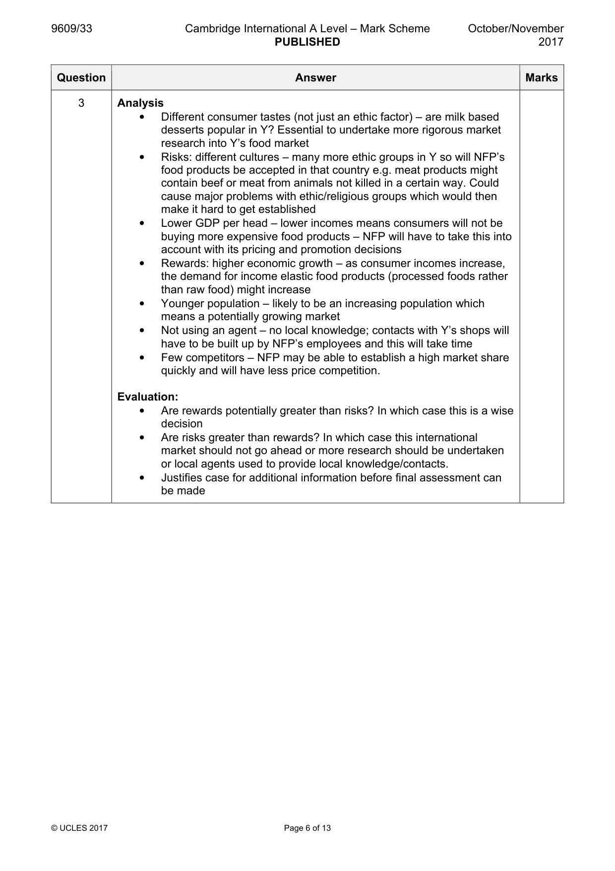 Mark scheme, page 6 of 13
