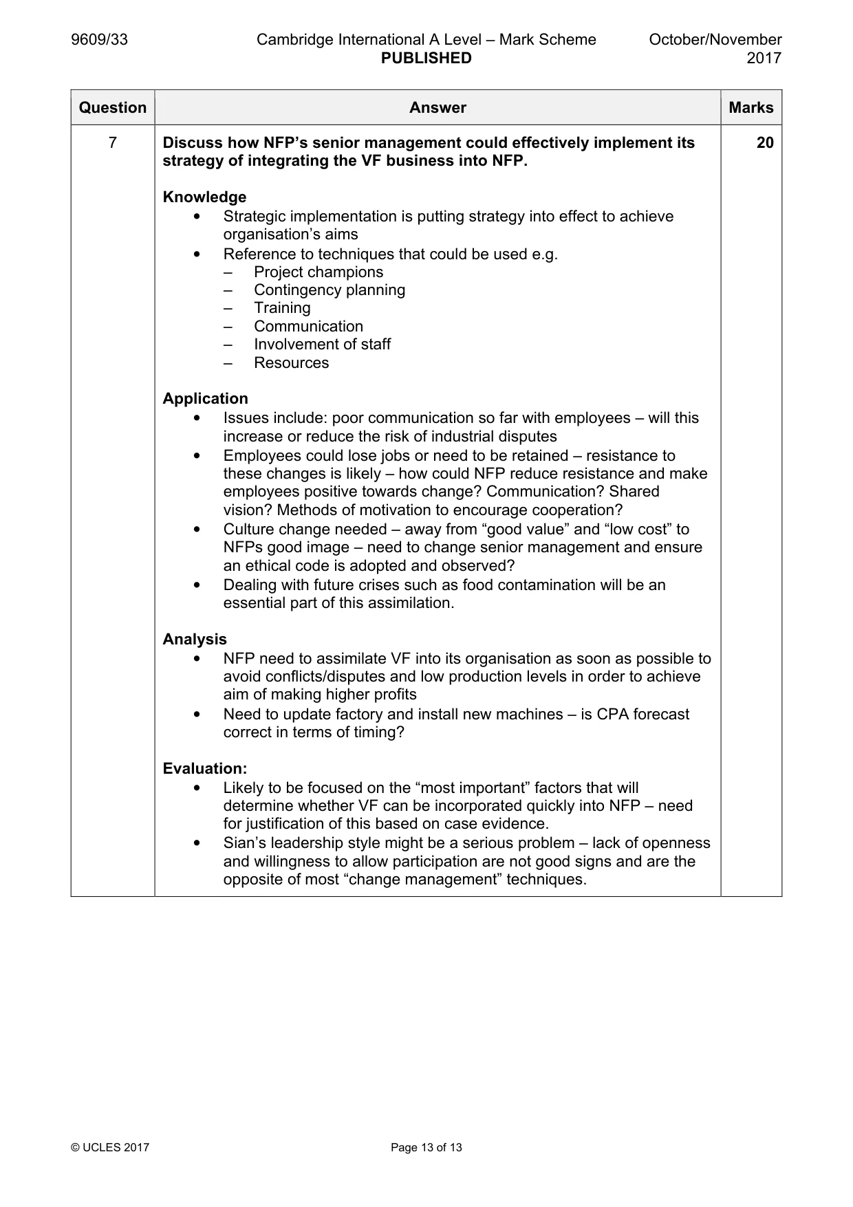 Mark scheme, page 13 of 13