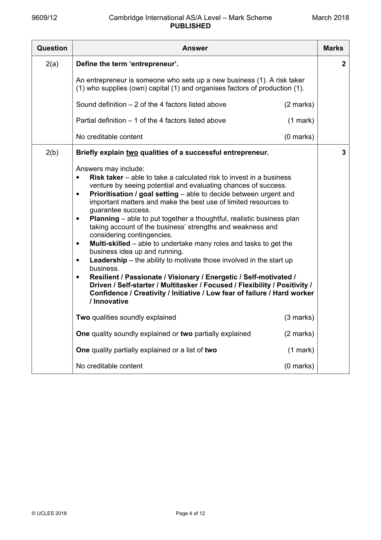 Mark scheme, page 4 of 12