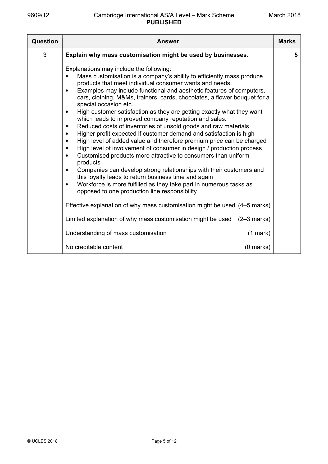 Mark scheme, page 5 of 12