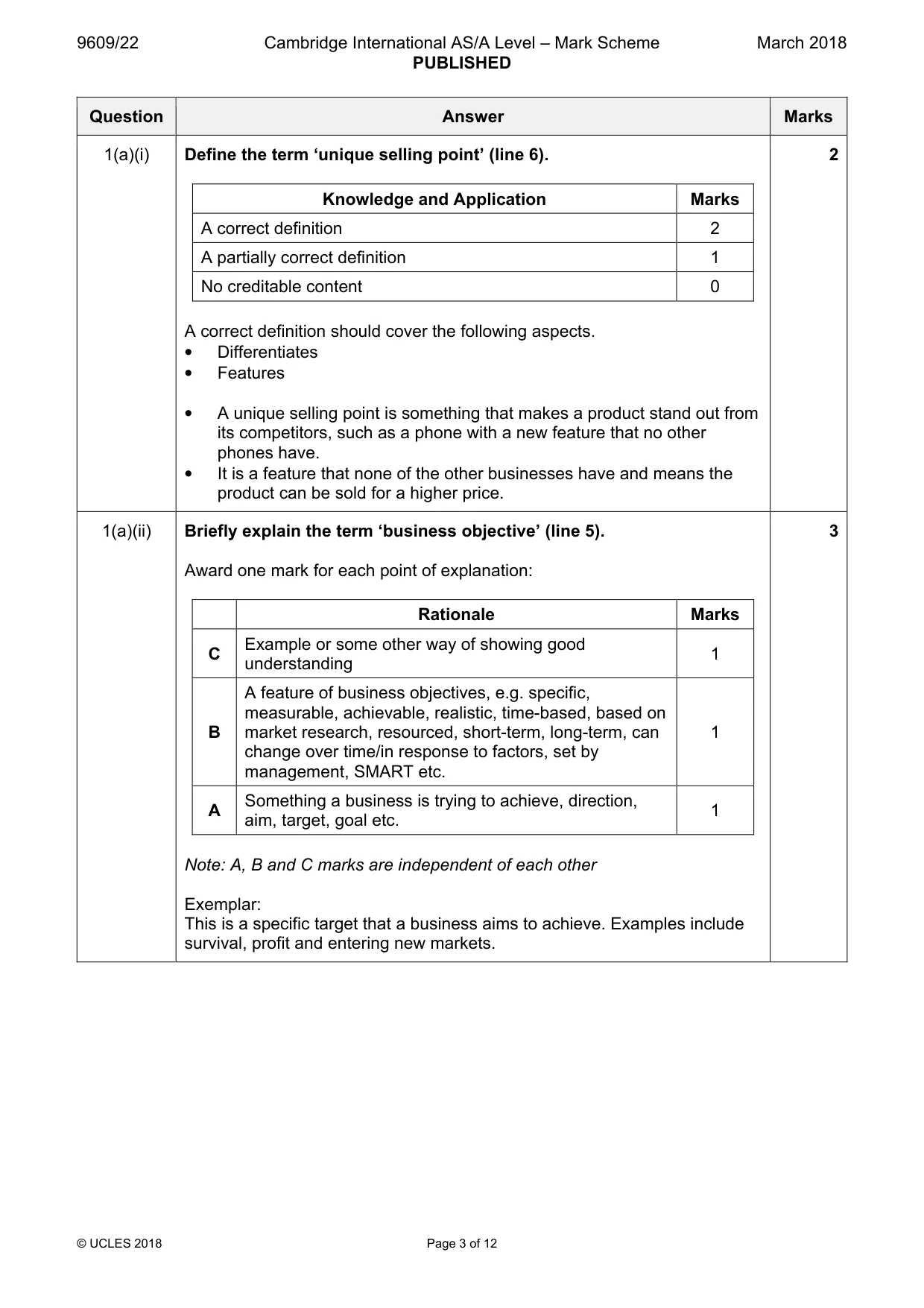 Mark scheme, page 3 of 12