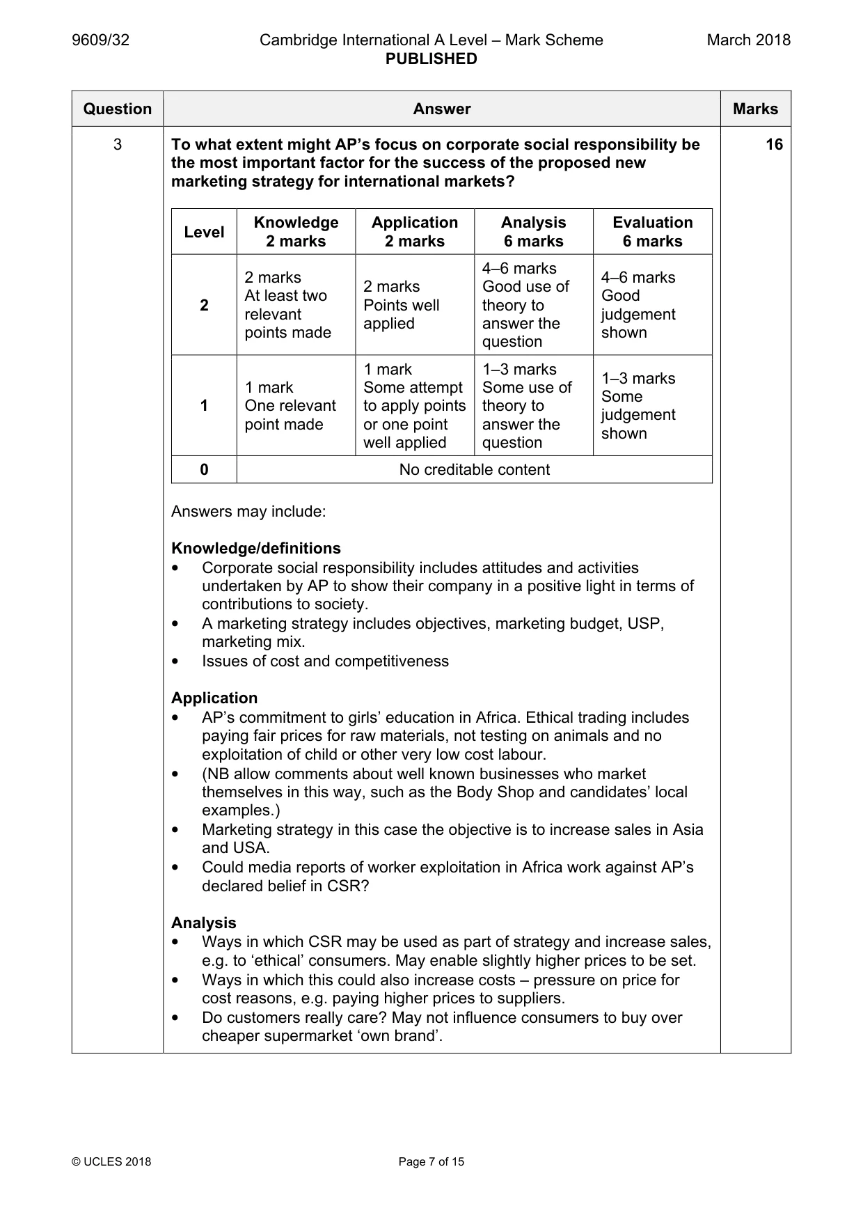 Mark scheme, page 7 of 15