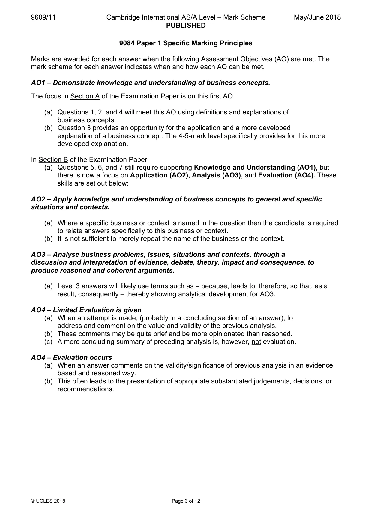 Mark scheme, page 3 of 12