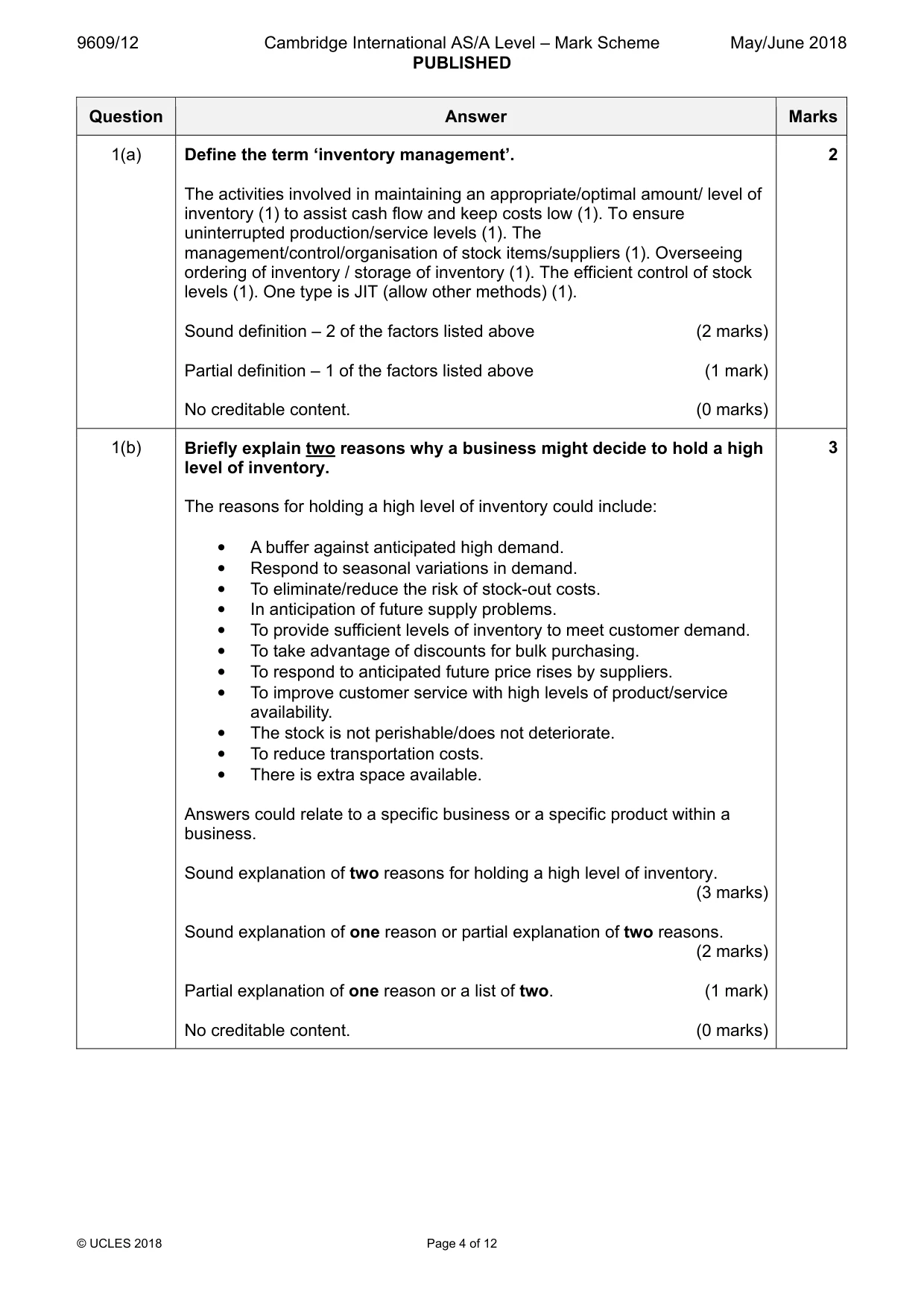 Mark scheme, page 4 of 12