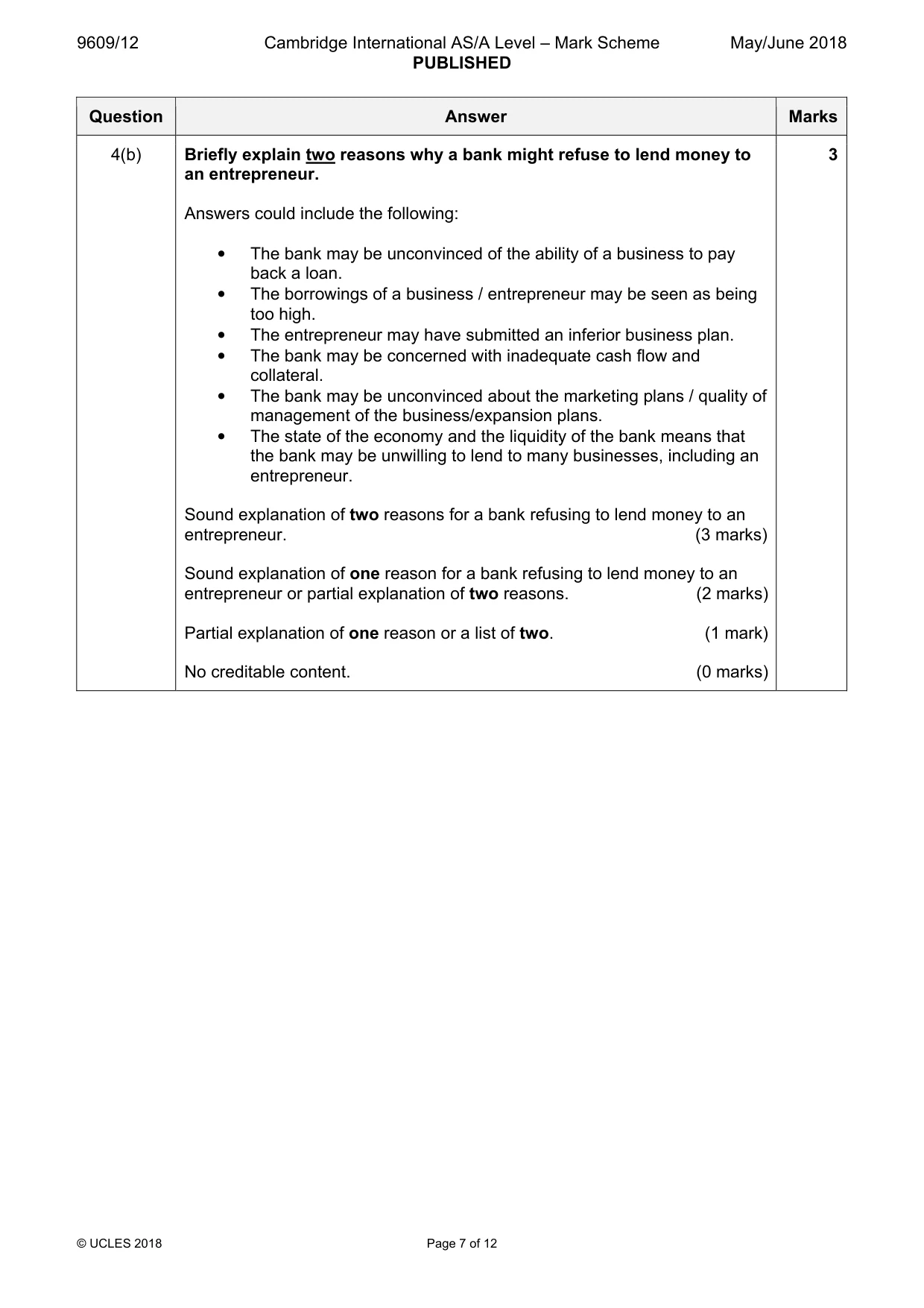 Mark scheme, page 7 of 12