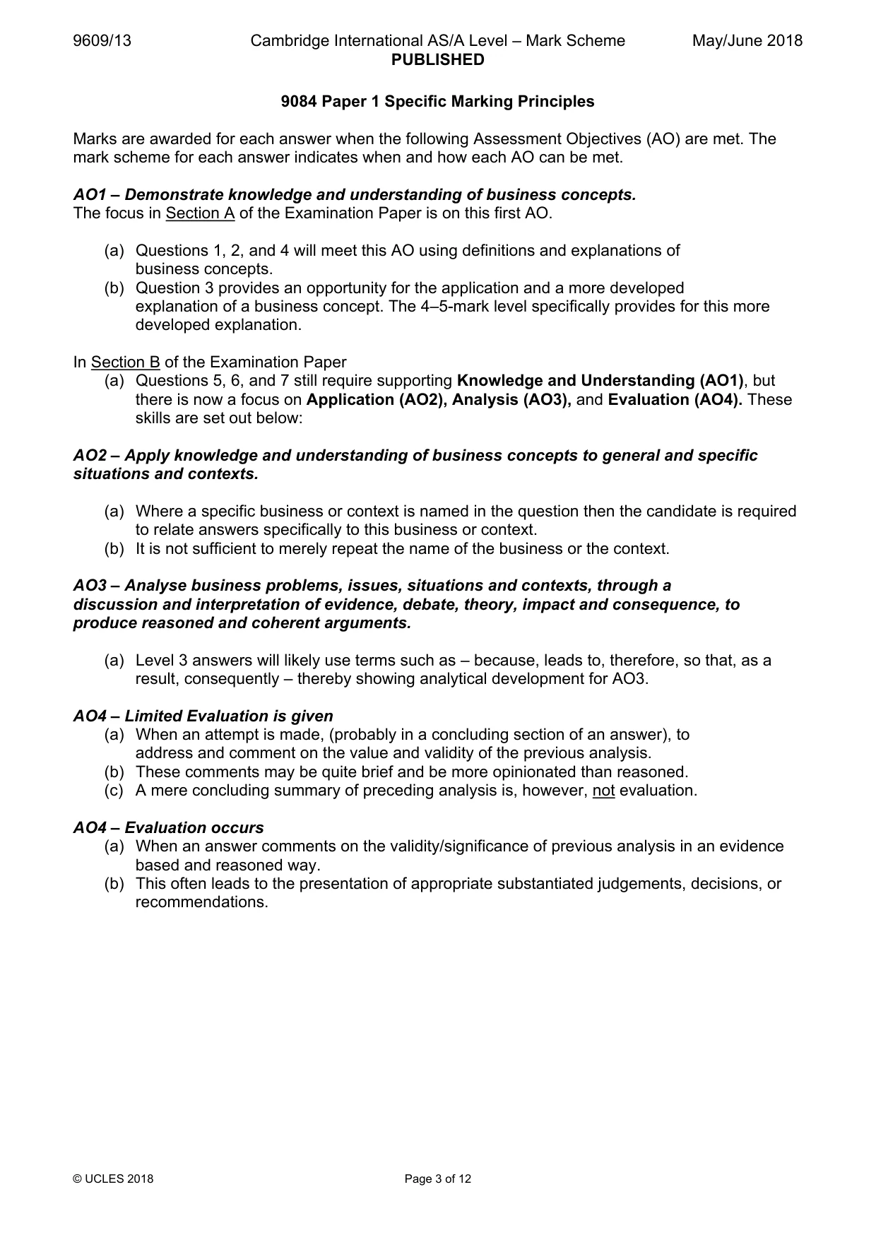 Mark scheme, page 3 of 12