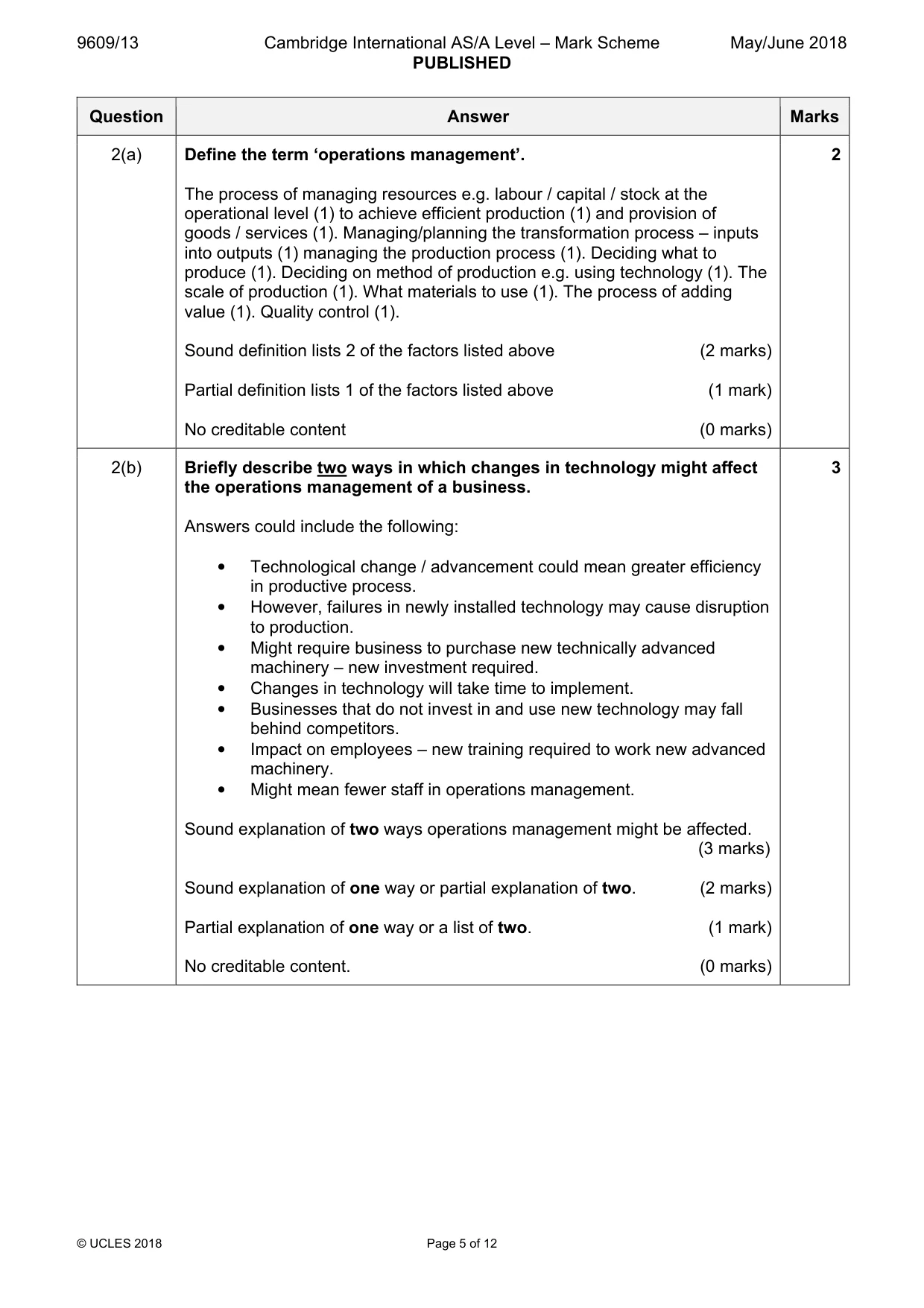 Mark scheme, page 5 of 12